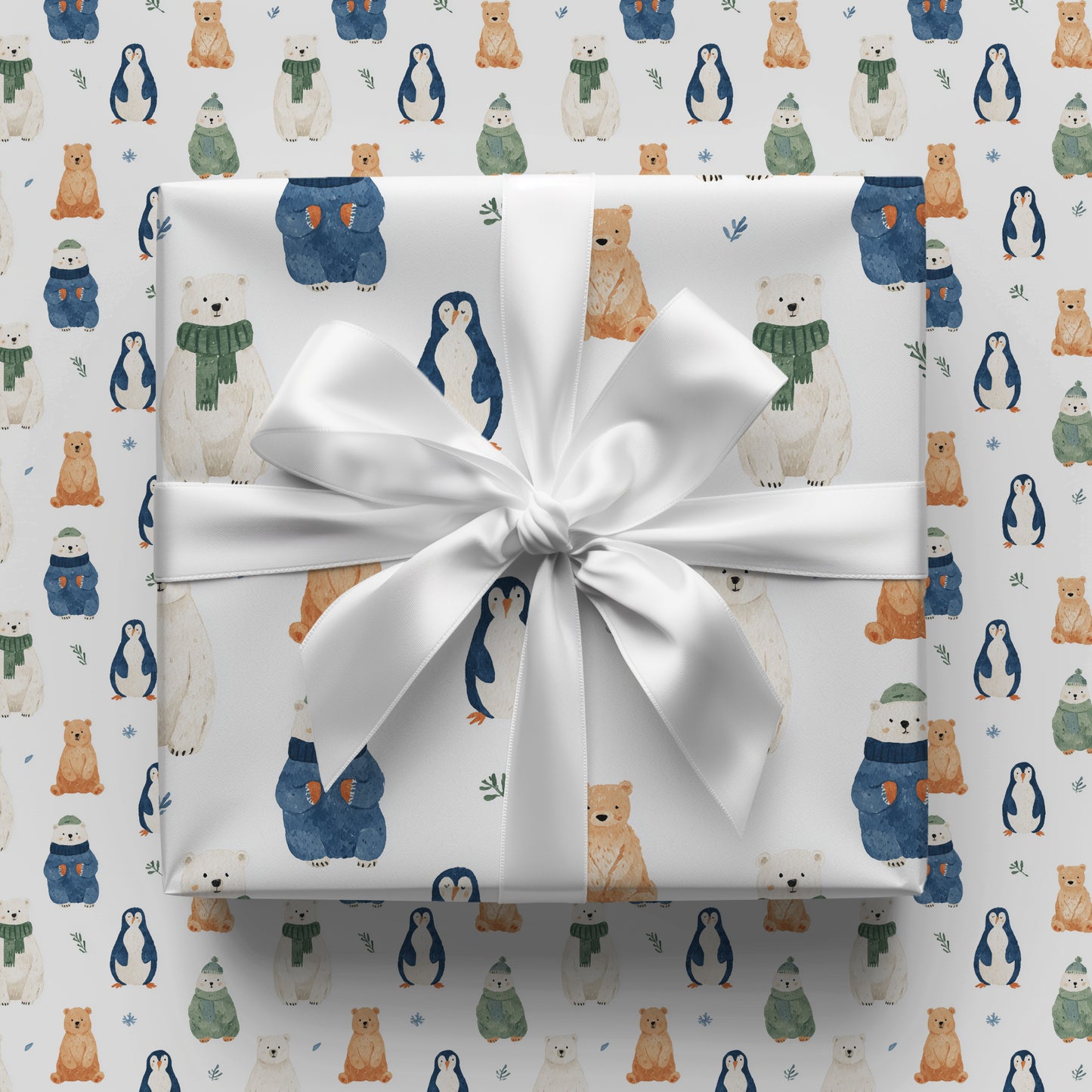 Cute Winter Whimsical Animals Gift Wrapping Paper Sheets