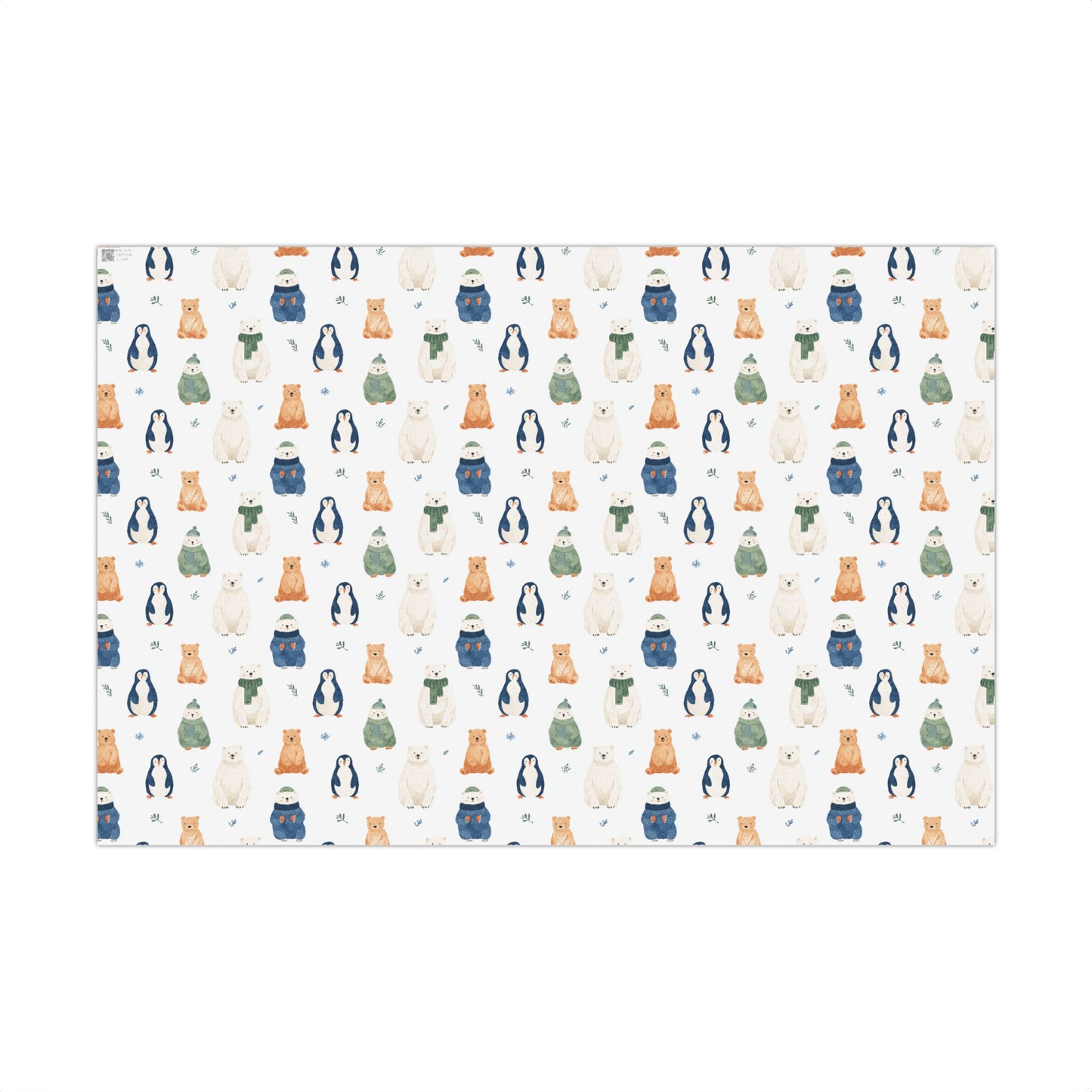 Cute Winter Whimsical Animals Gift Wrapping Paper Sheets