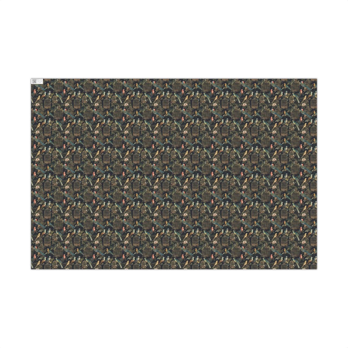 Vintage Colorful Birds in Gilded Cages Gift Wrapping Paper Sheets
