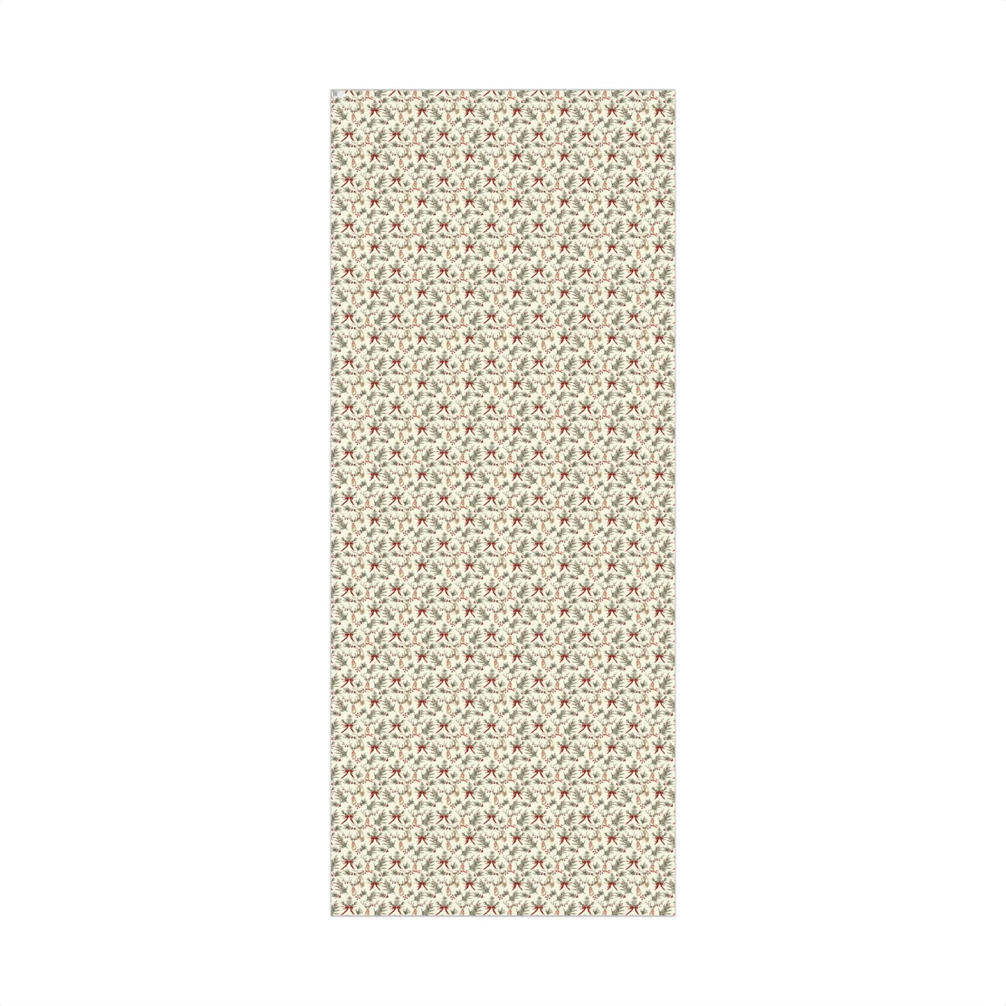 Reindeer with Red Bows and Greenery Holiday Gift Wrapping Paper Sheets