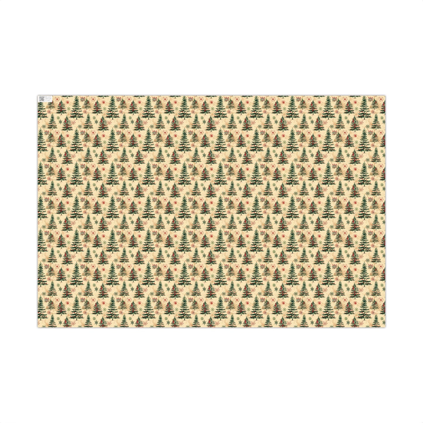 Vintage Festive Christmas Tree Gift Wrapping Paper Sheets