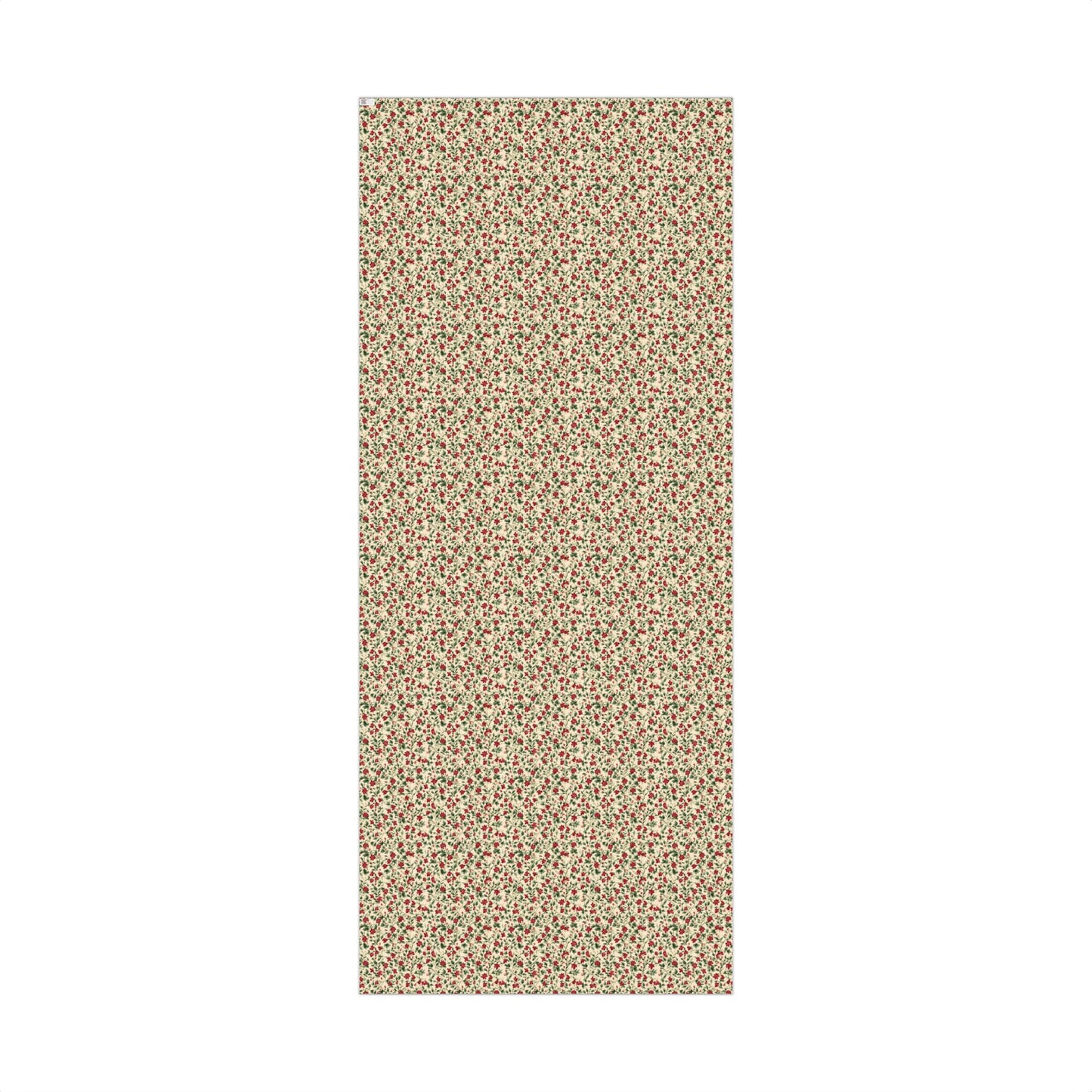 Victorian Burgundy and Green Antique Floral Gift Wrapping Paper Sheets