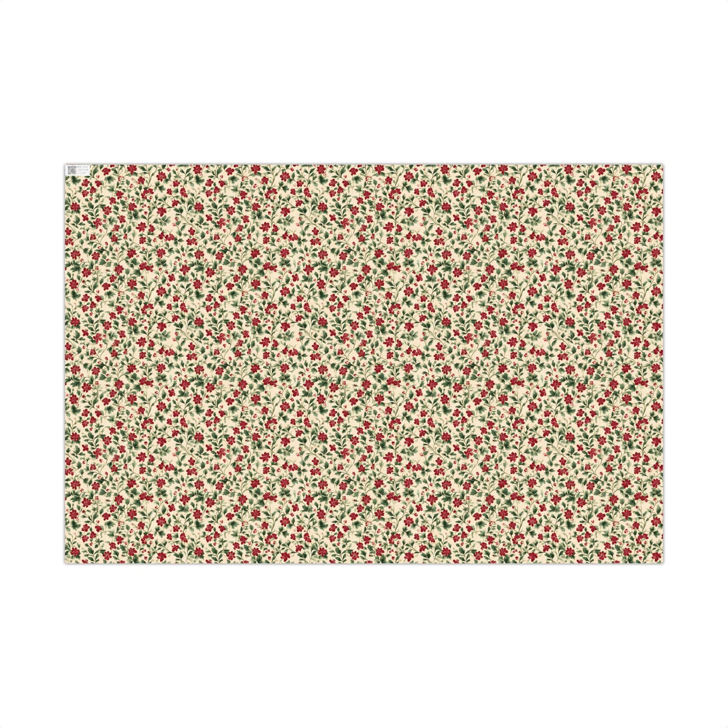 Victorian Burgundy and Green Antique Floral Gift Wrapping Paper Sheets