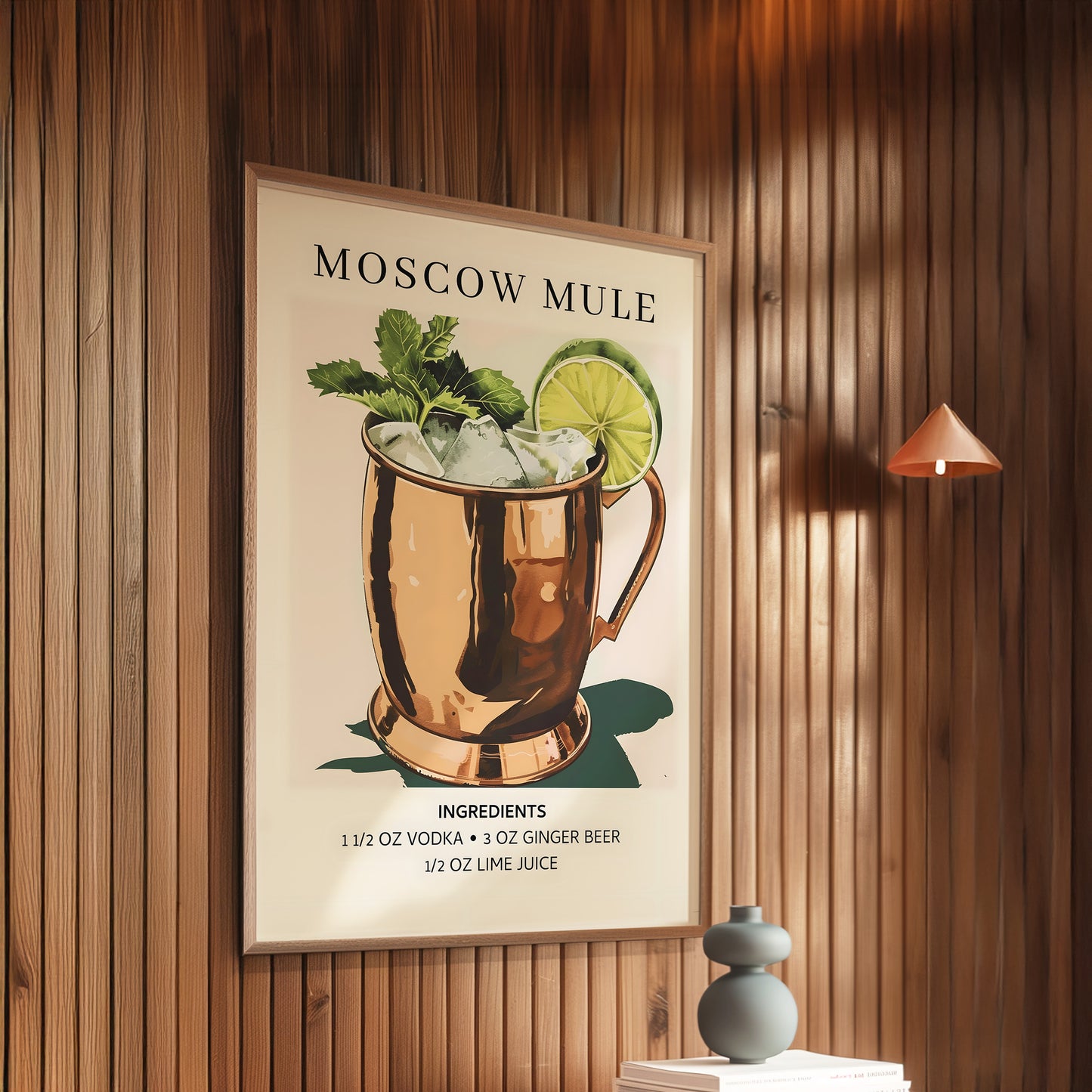 Moscow Mule with Ingredients List Matte Vertical Poster Art Print
