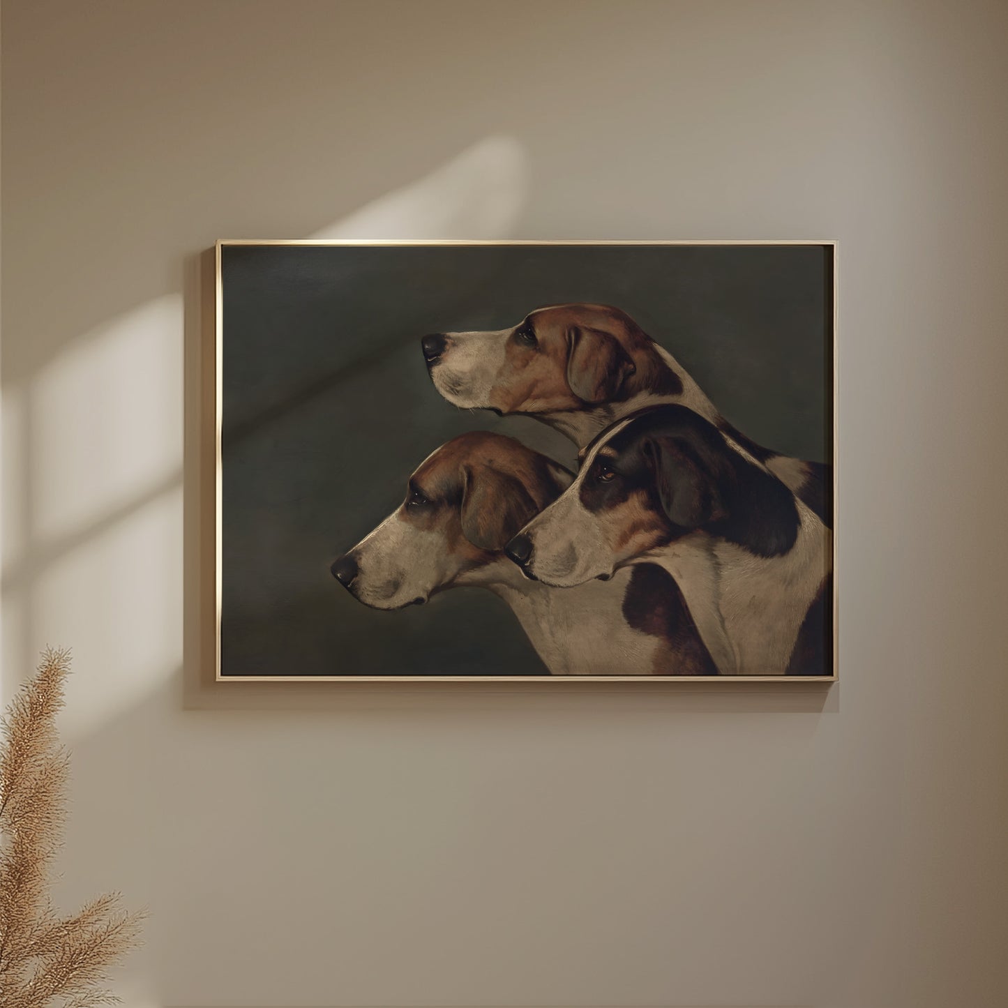 Trio of Hound Dogs Matte Horizontal Poster Art Print