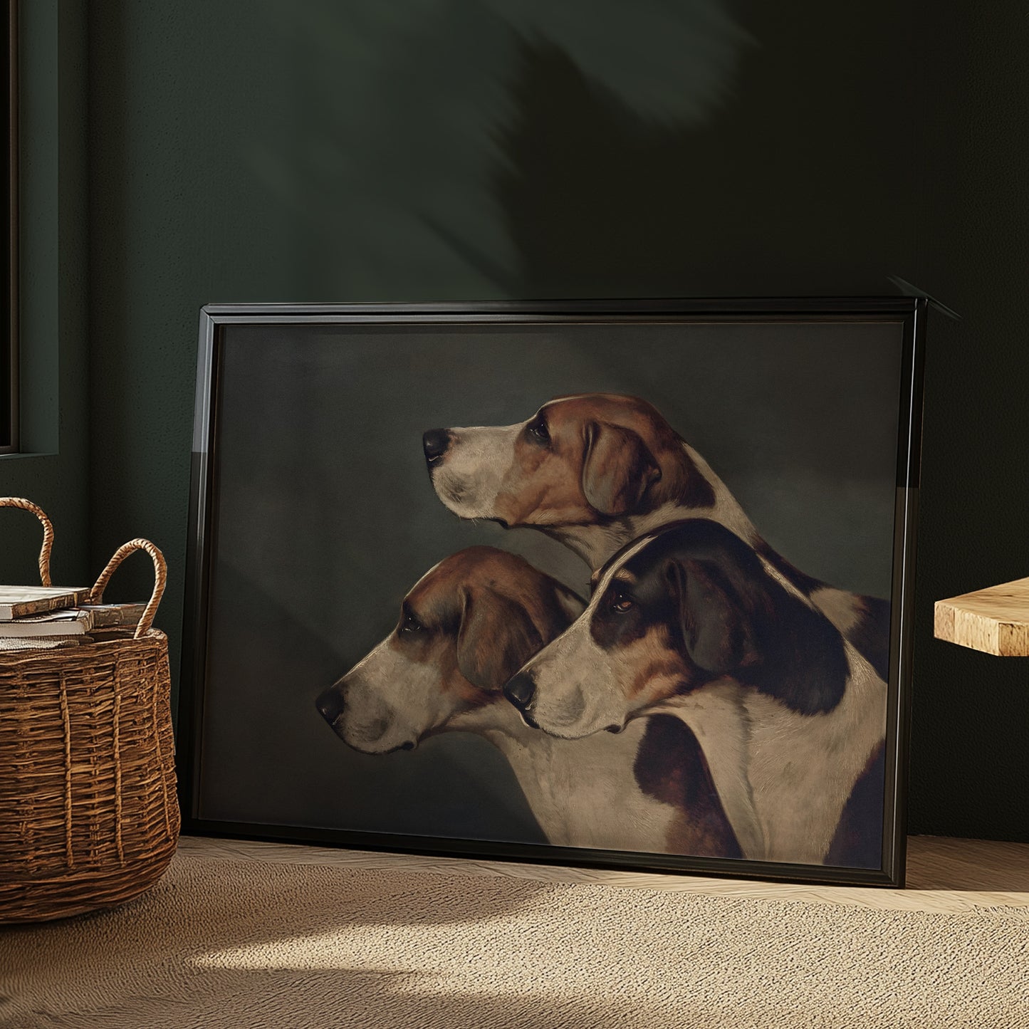 Trio of Hound Dogs Matte Horizontal Poster Art Print