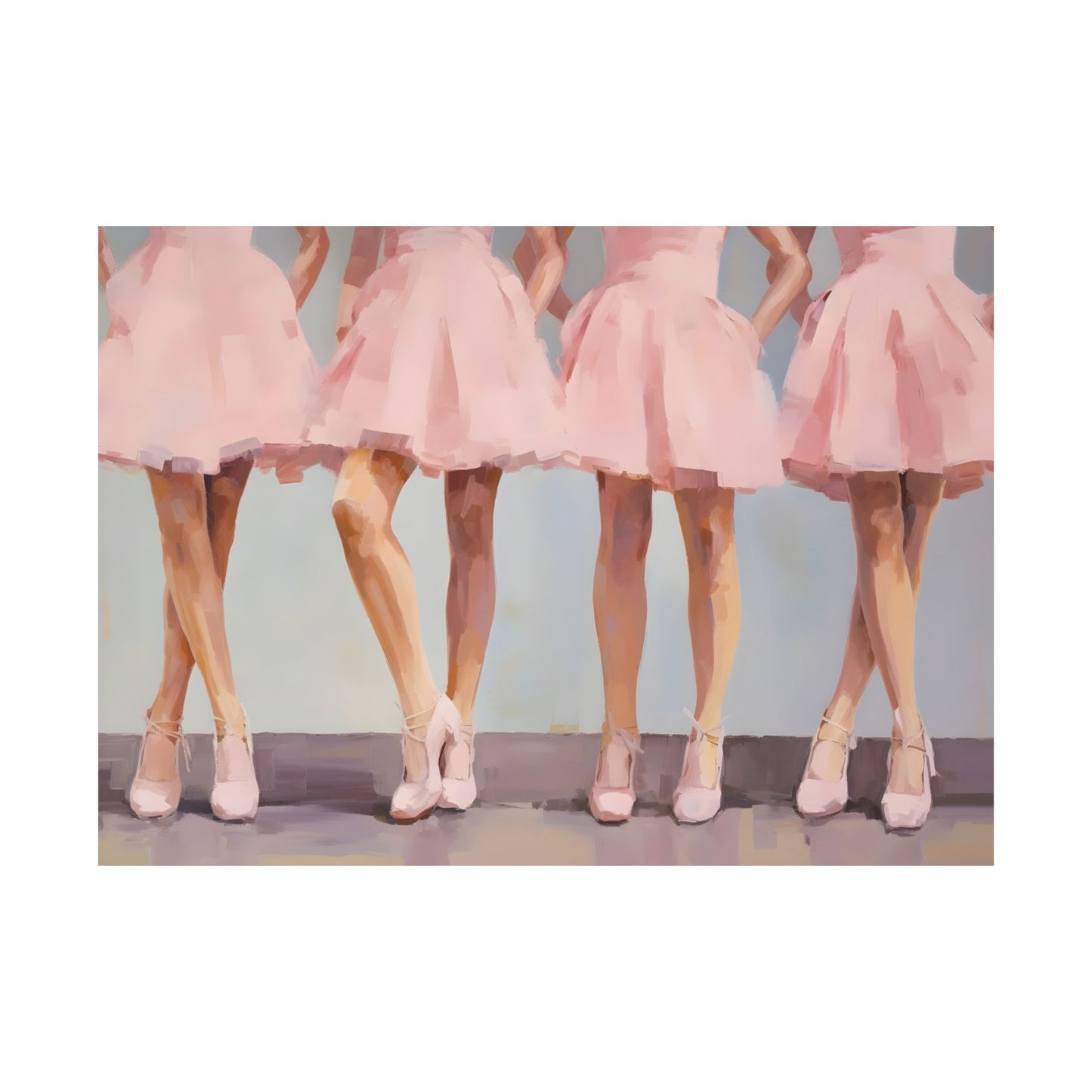 Four Ballerinas in Pink Matte Horizontal Poster Art Print