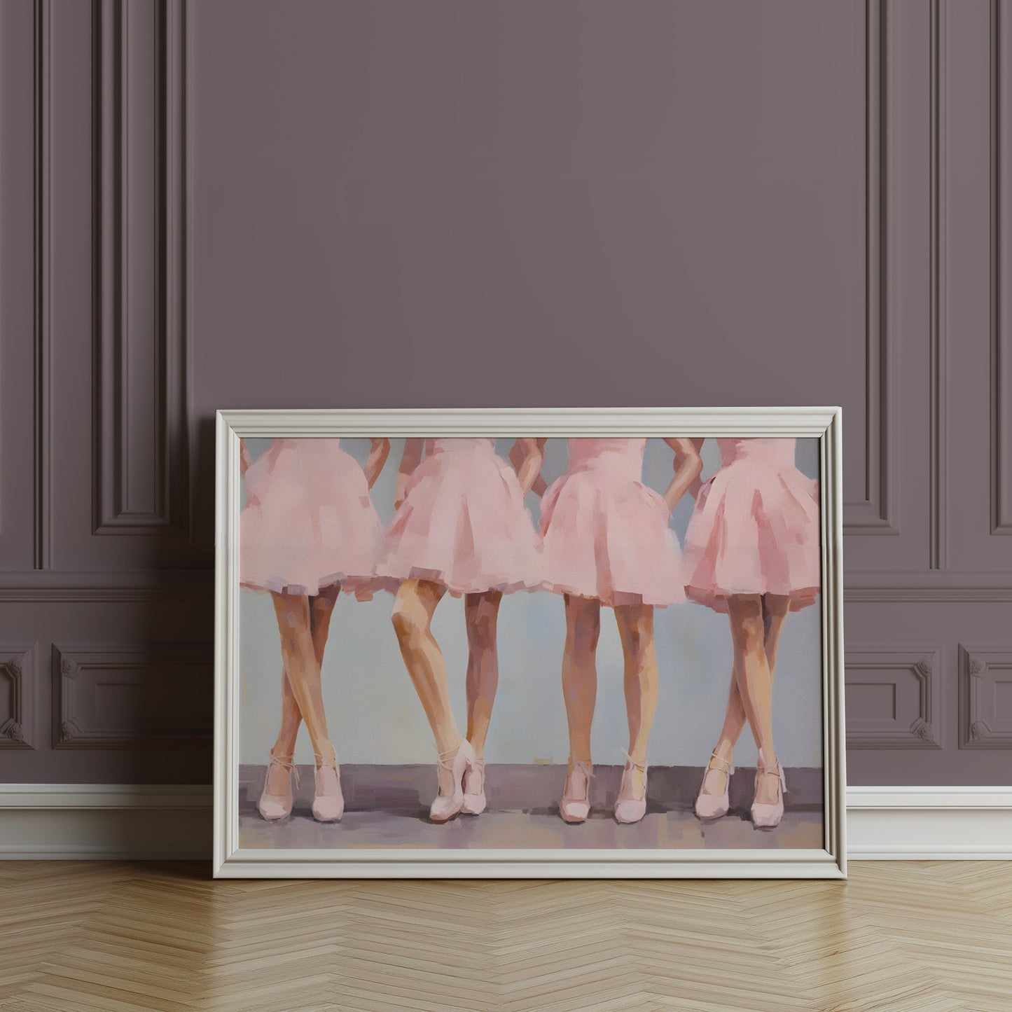Four Ballerinas in Pink Matte Horizontal Poster Art Print