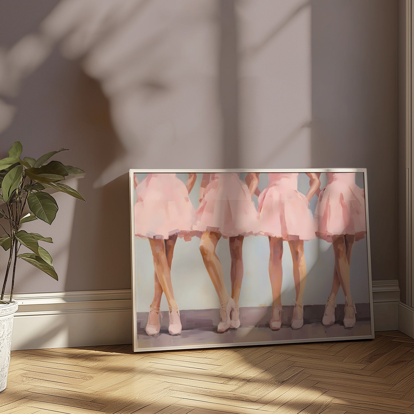 Four Ballerinas in Pink Matte Horizontal Poster Art Print
