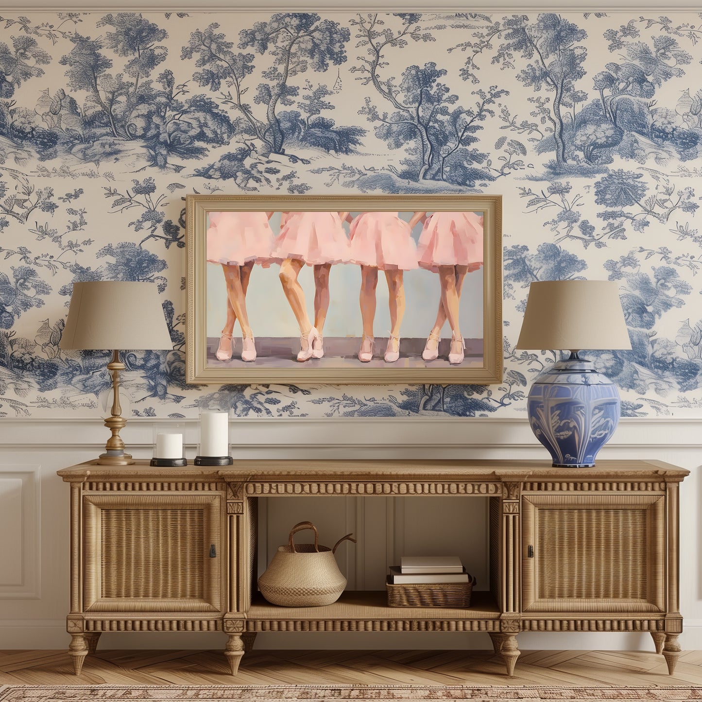 Four Ballerinas in Pink Matte Horizontal Poster Art Print