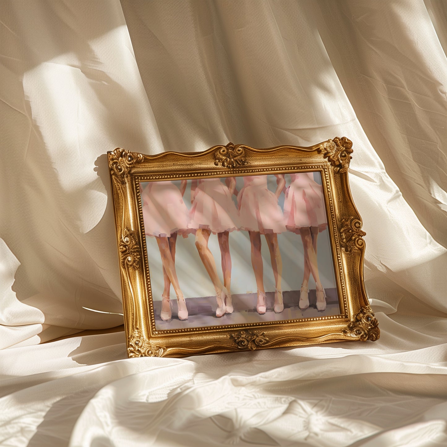 Four Ballerinas in Pink Matte Horizontal Poster Art Print