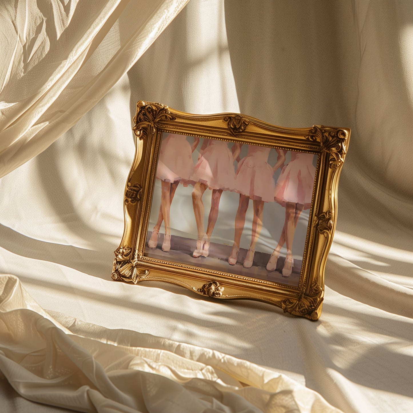 Four Ballerinas in Pink Matte Horizontal Poster Art Print