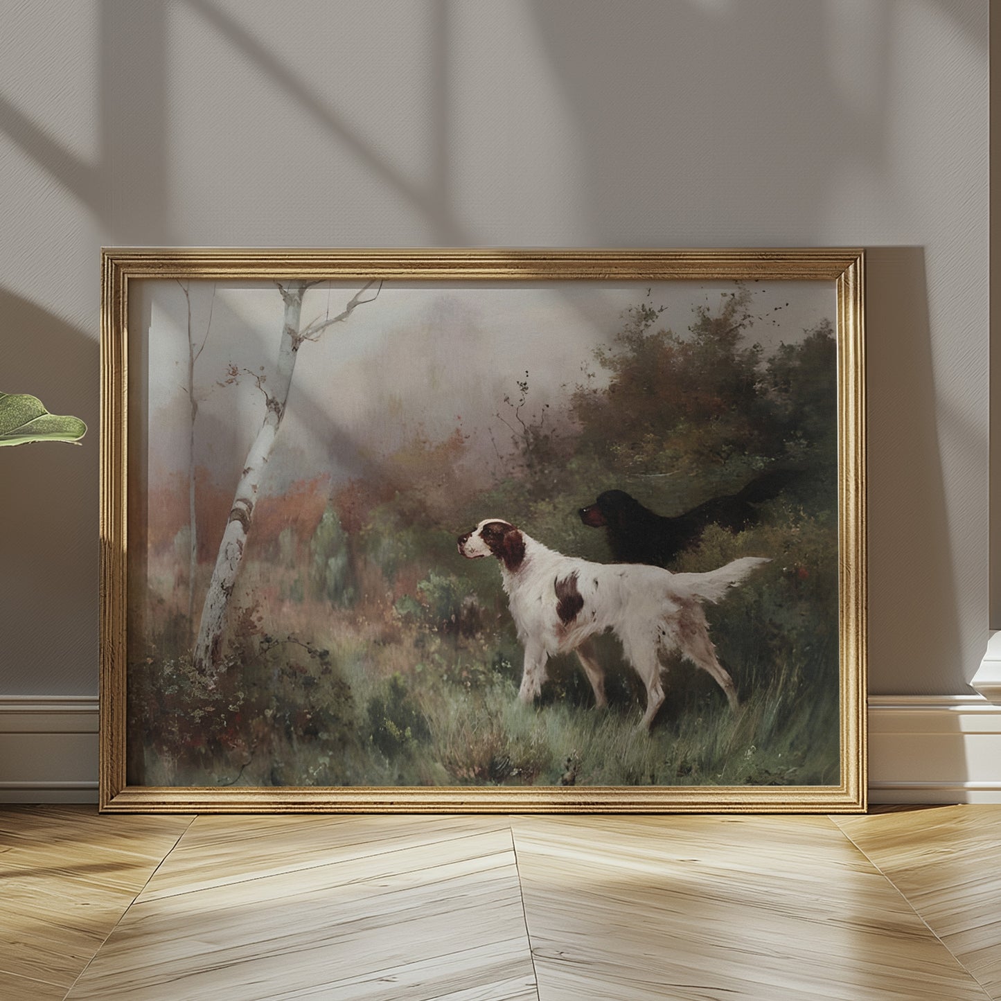 Dogs in the Woods Matte Horizontal Poster Art Print
