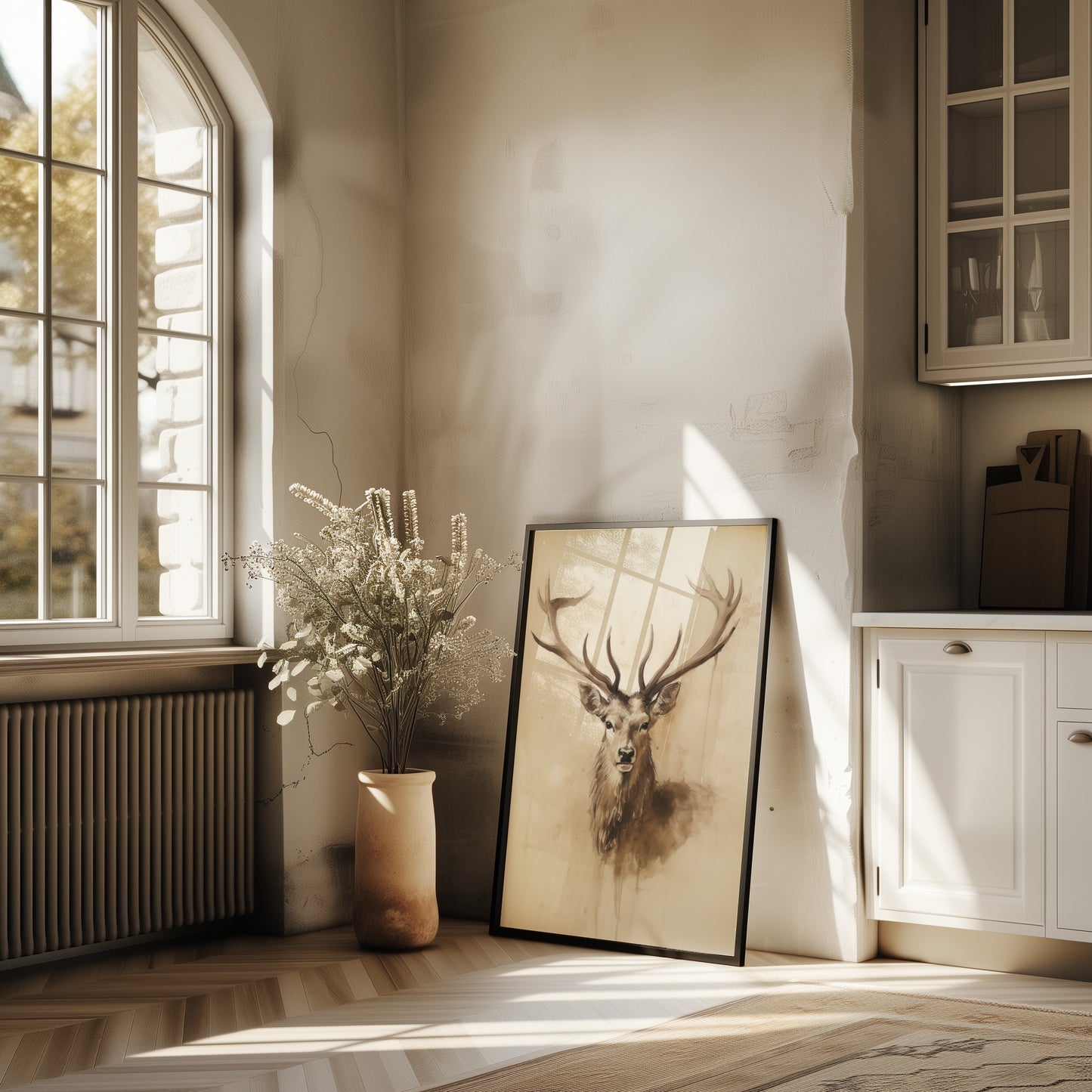 Deer Bust Watercolor Style Portrait Matte Vertical Poster Art Print