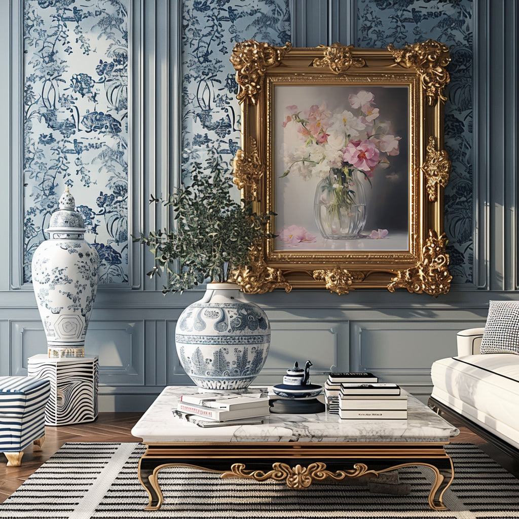 Spring Florals in a Vase Painting Style Matte Vertical Poster Art Print
