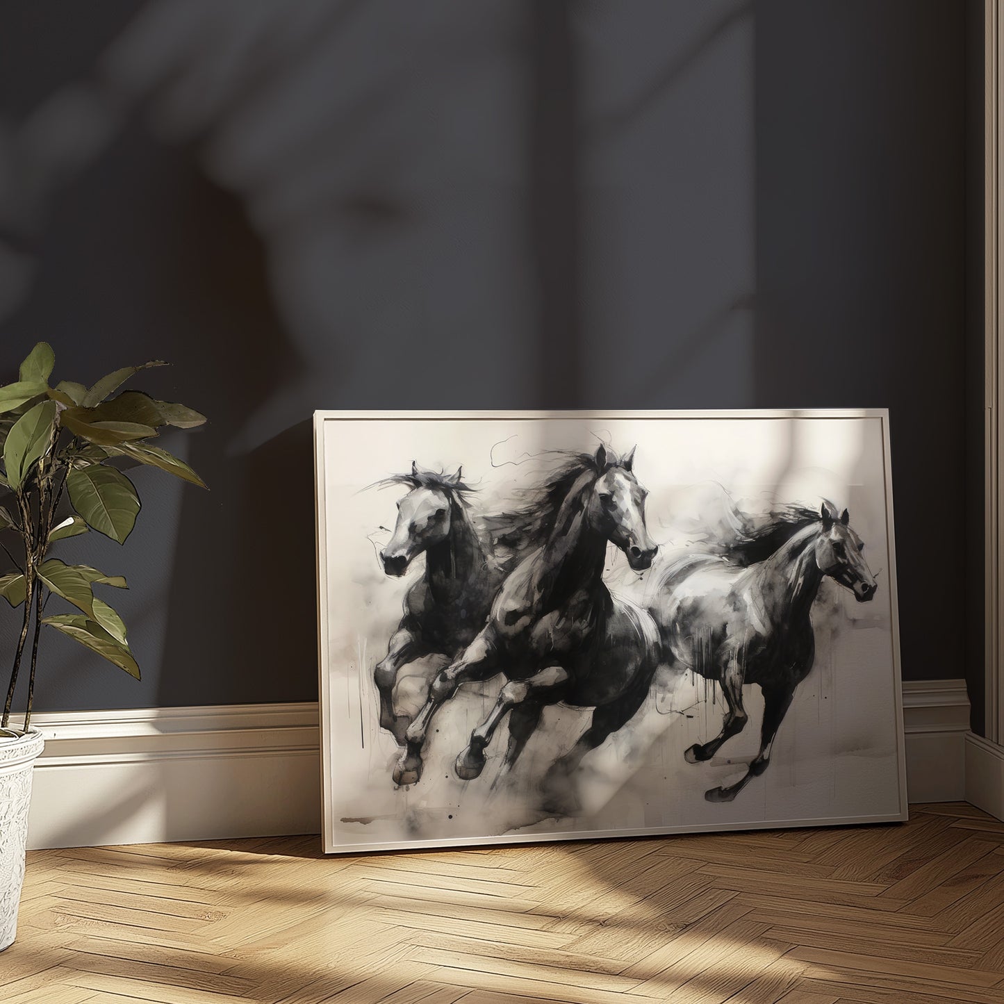 Wild Horses Running Free Matte Horizontal Poster Art Print