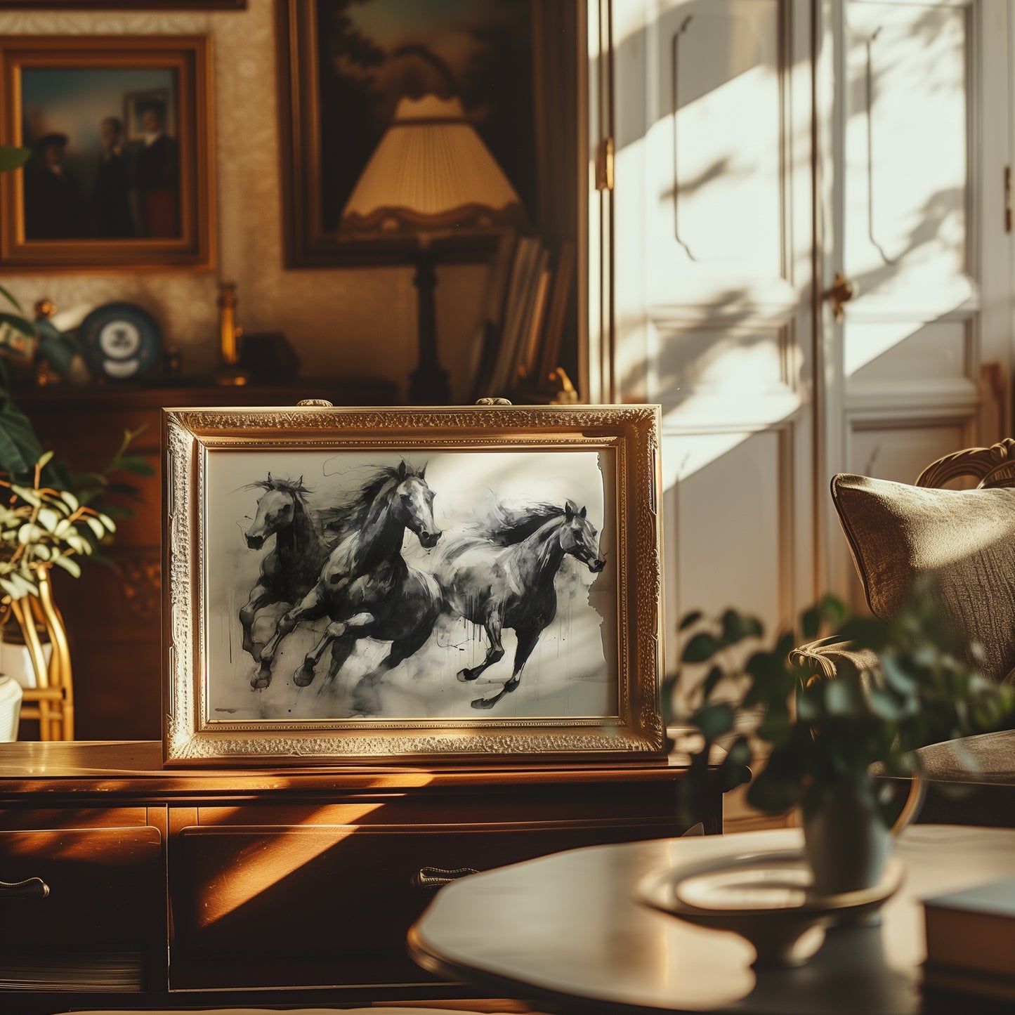Wild Horses Running Free Matte Horizontal Poster Art Print