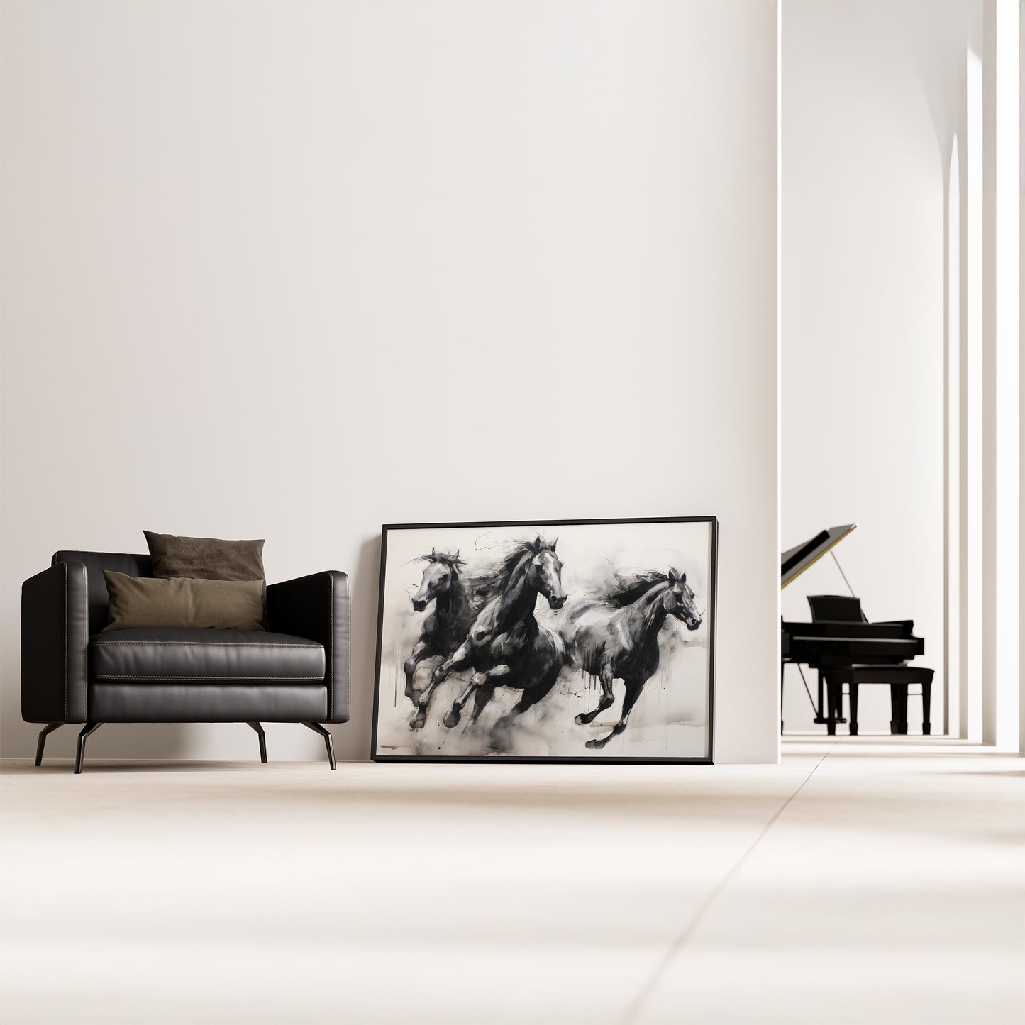 Wild Horses Running Free Matte Horizontal Poster Art Print