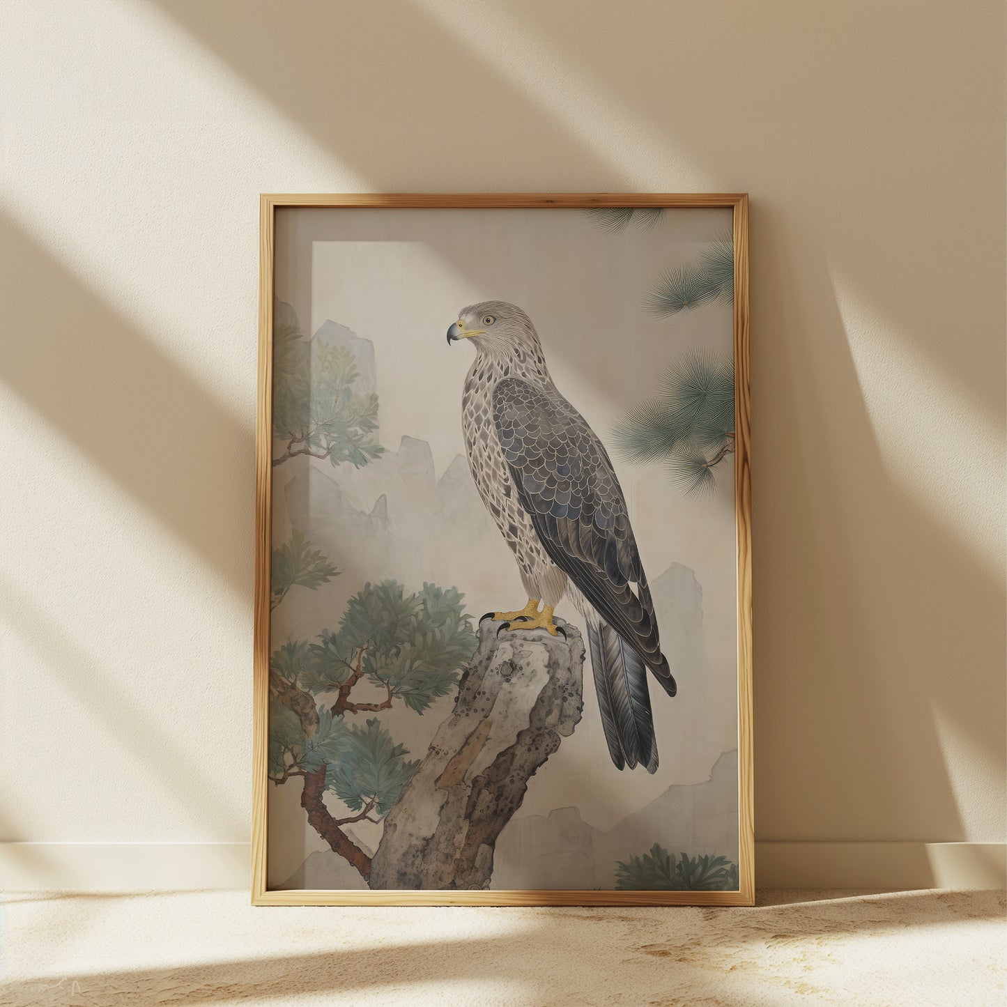Vintage Falcon on a Tree Brand Matte Vertical Poster Art Print