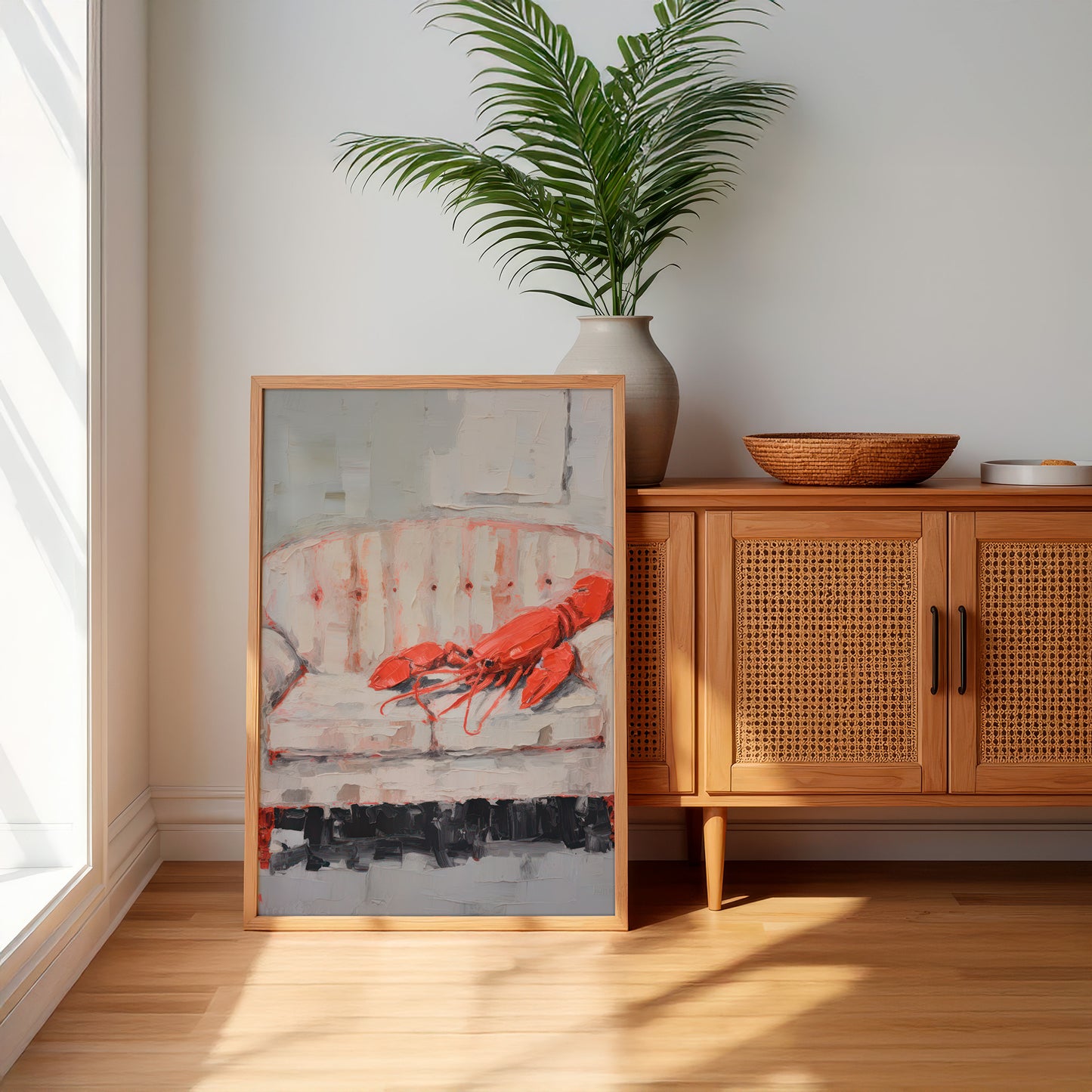 Lobster on the Sofa Matte Vertical Poster Art Print
