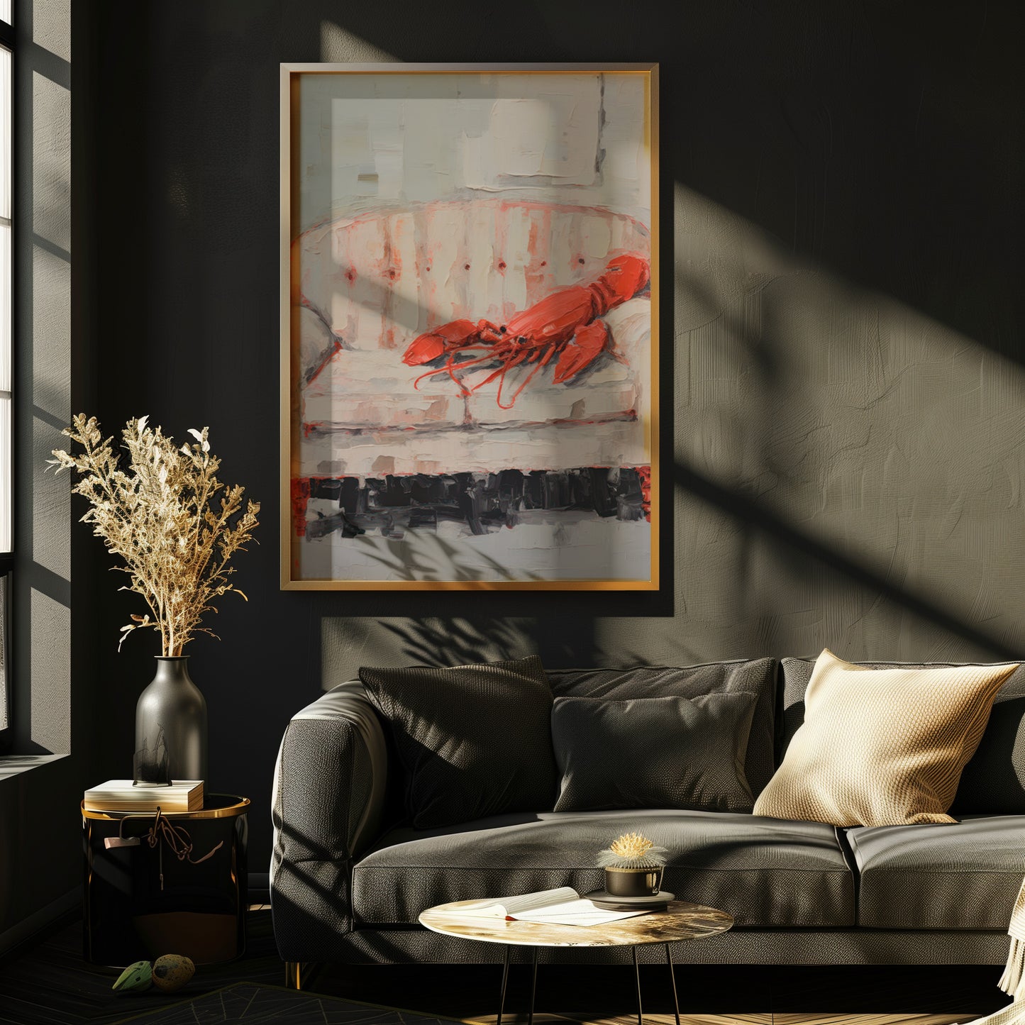 Lobster on the Sofa Matte Vertical Poster Art Print