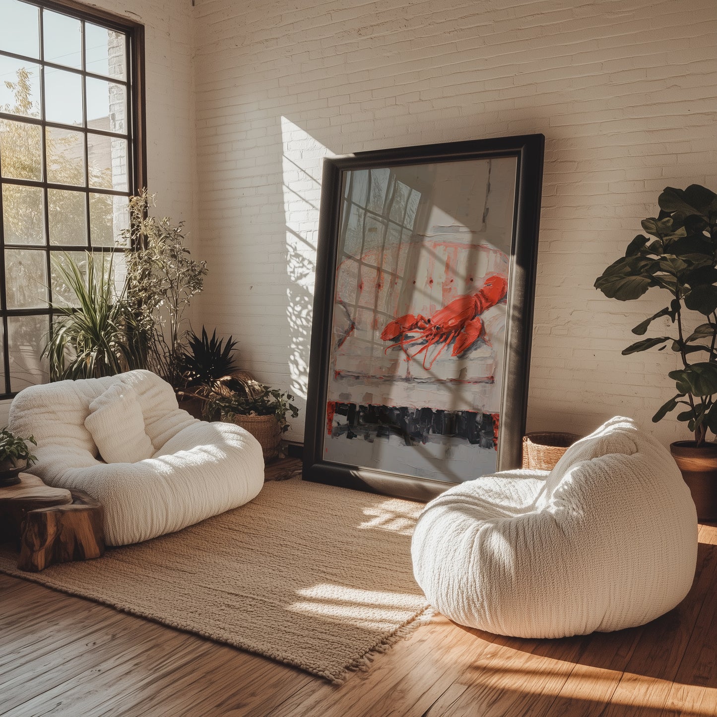 Lobster on the Sofa Matte Vertical Poster Art Print