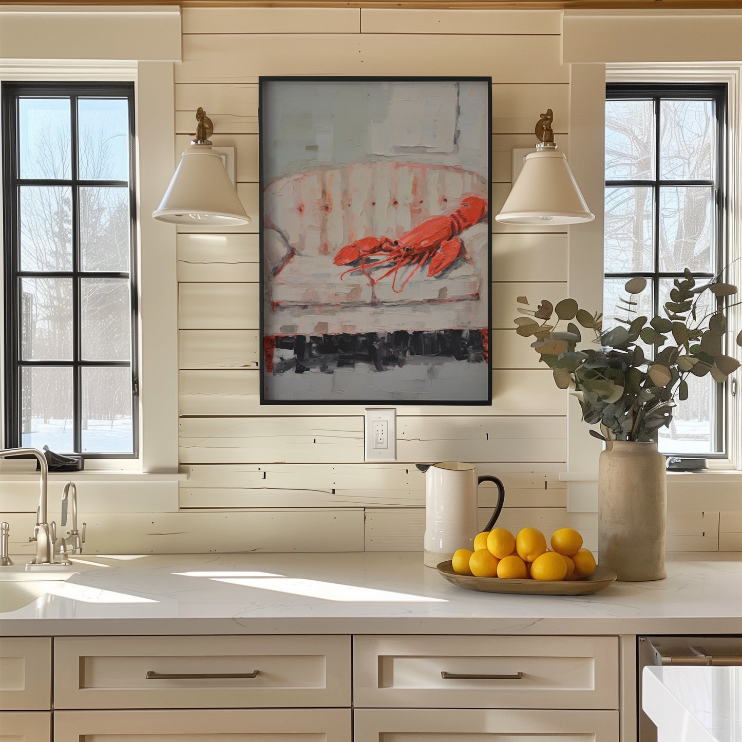 Lobster on the Sofa Matte Vertical Poster Art Print