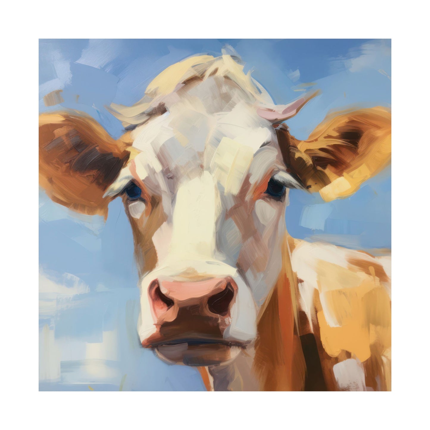 Country Cow Portrait Matte Vertical Poster Art Print