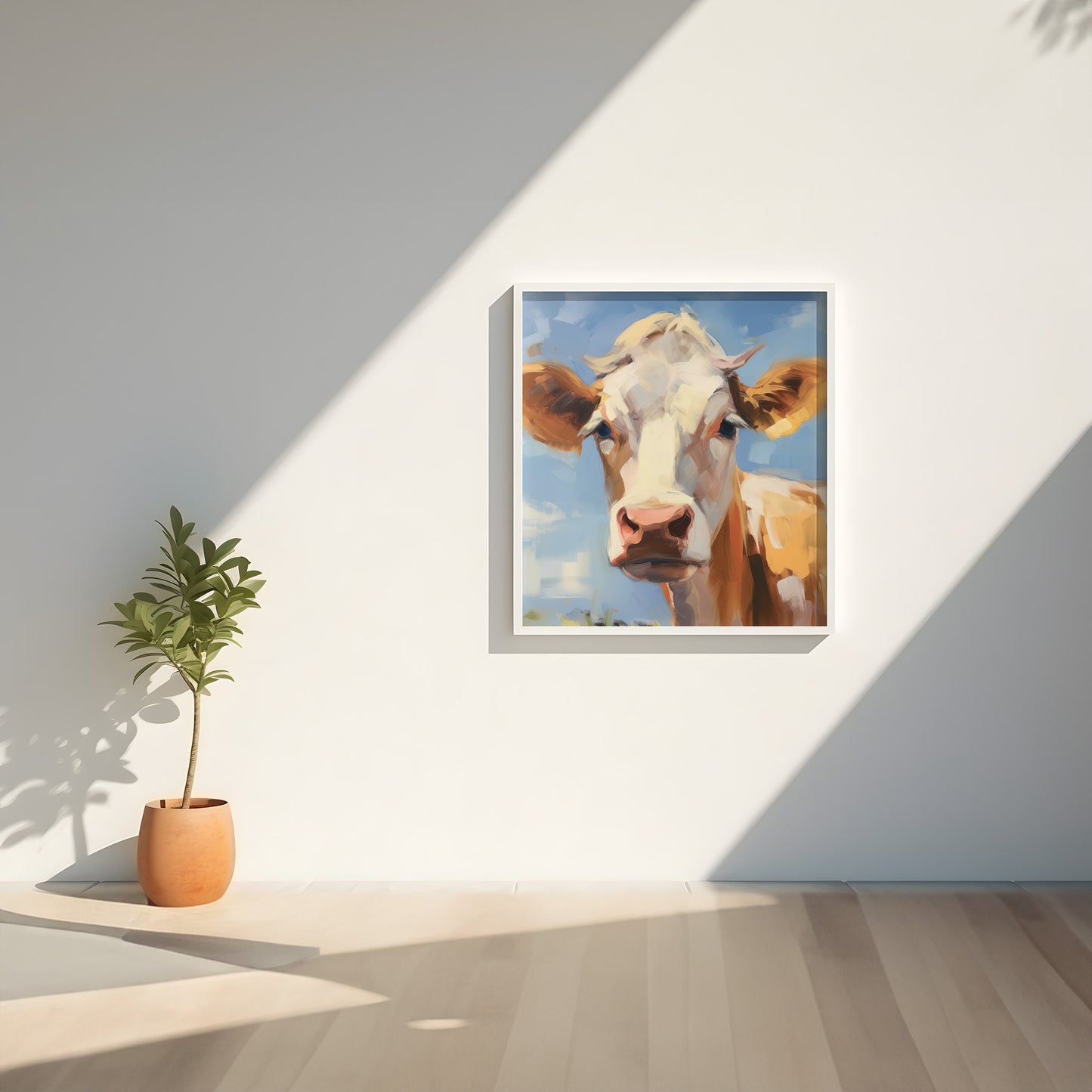 Country Cow Portrait Matte Vertical Poster Art Print