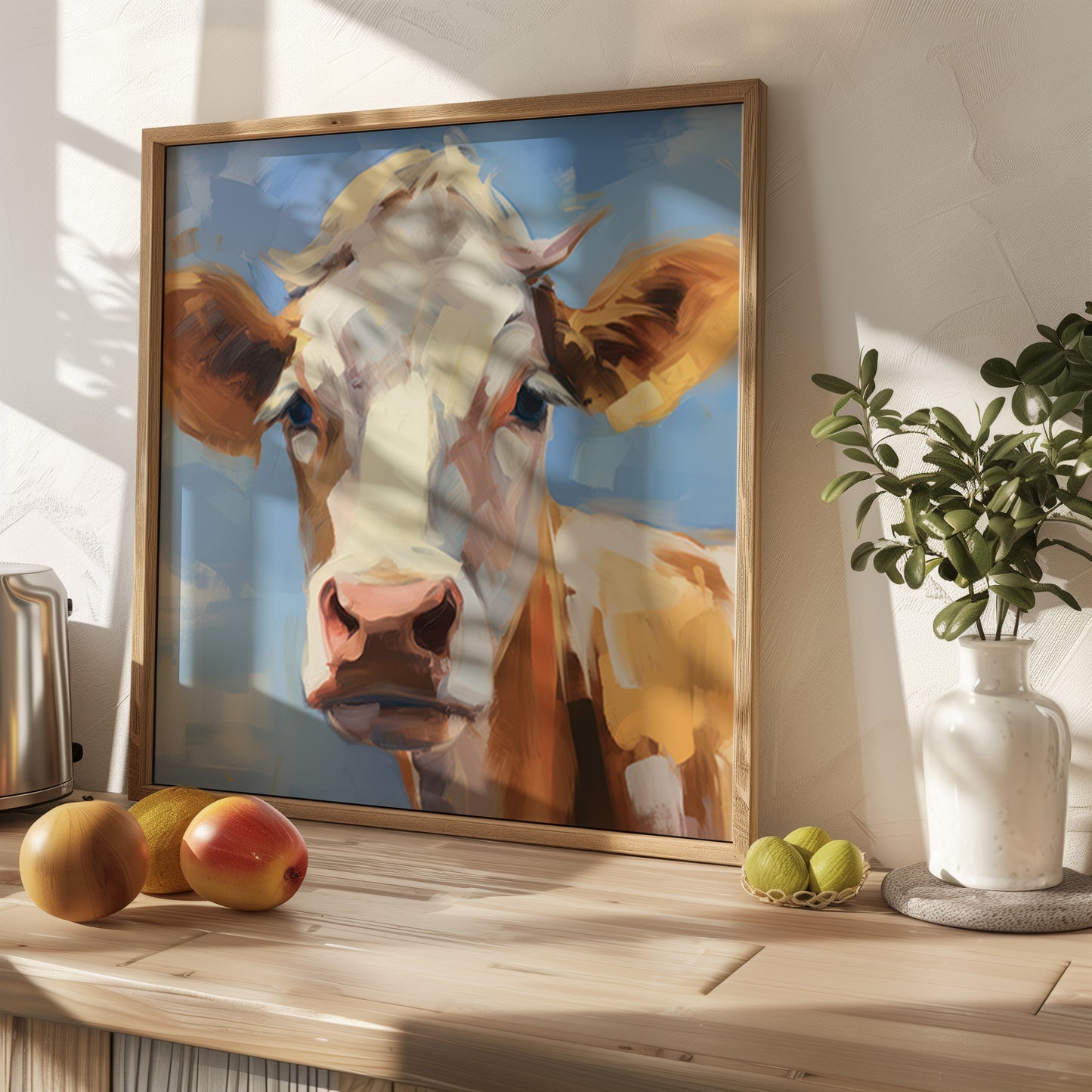 Country Cow Portrait Matte Vertical Poster Art Print