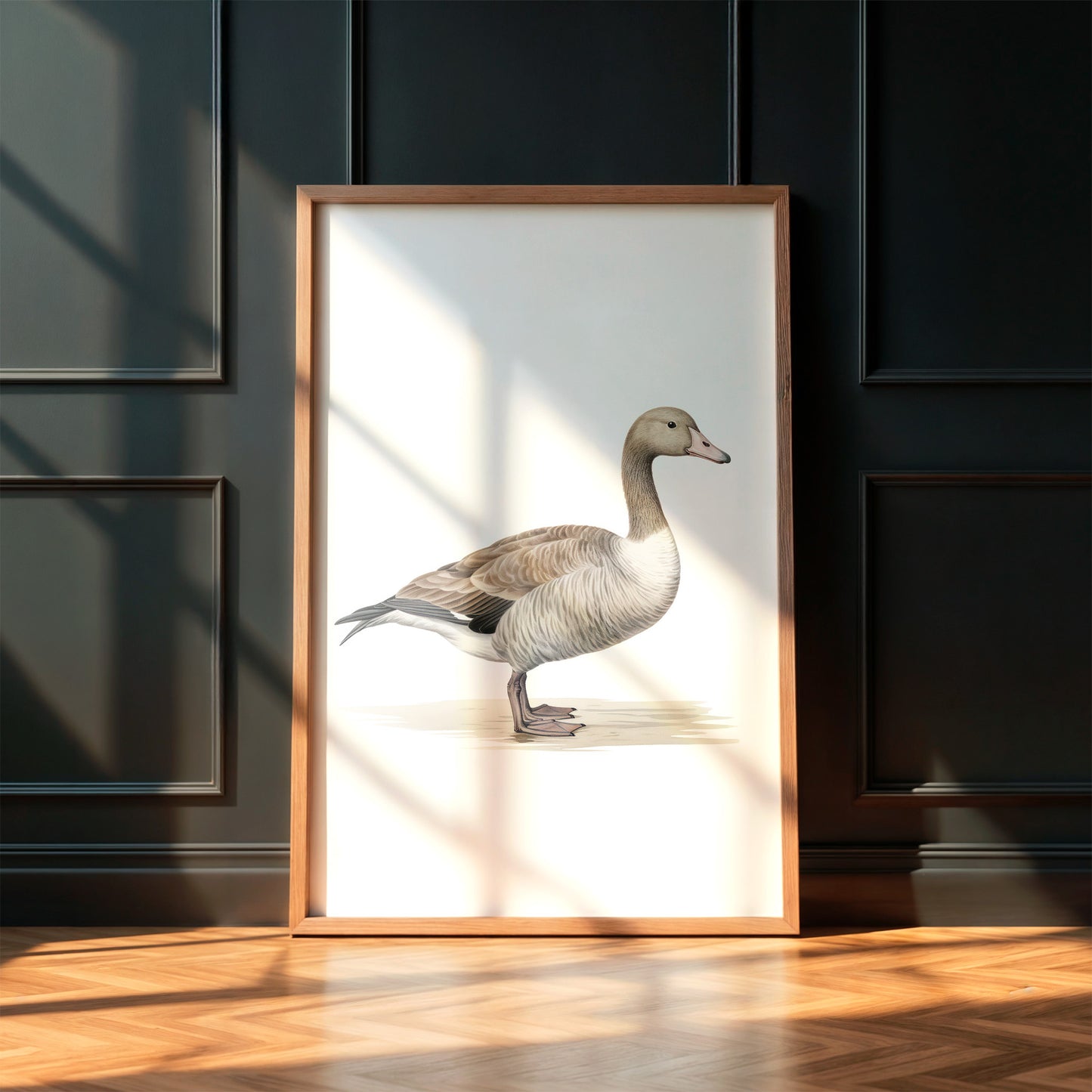 Whimsical Minimalist Duck Portrait Matte Vertical Poster Art Print