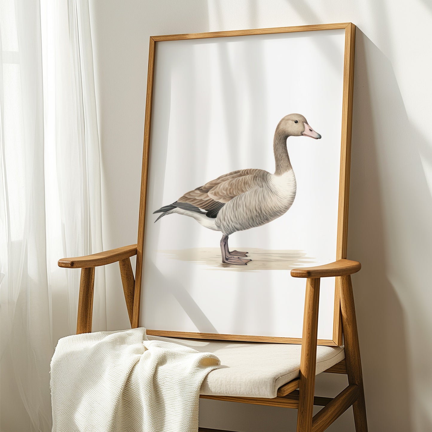 Whimsical Minimalist Duck Portrait Matte Vertical Poster Art Print