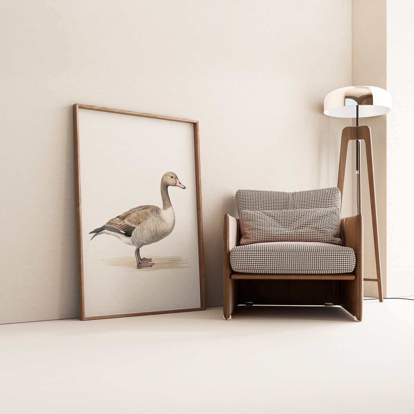 Whimsical Minimalist Duck Portrait Matte Vertical Poster Art Print