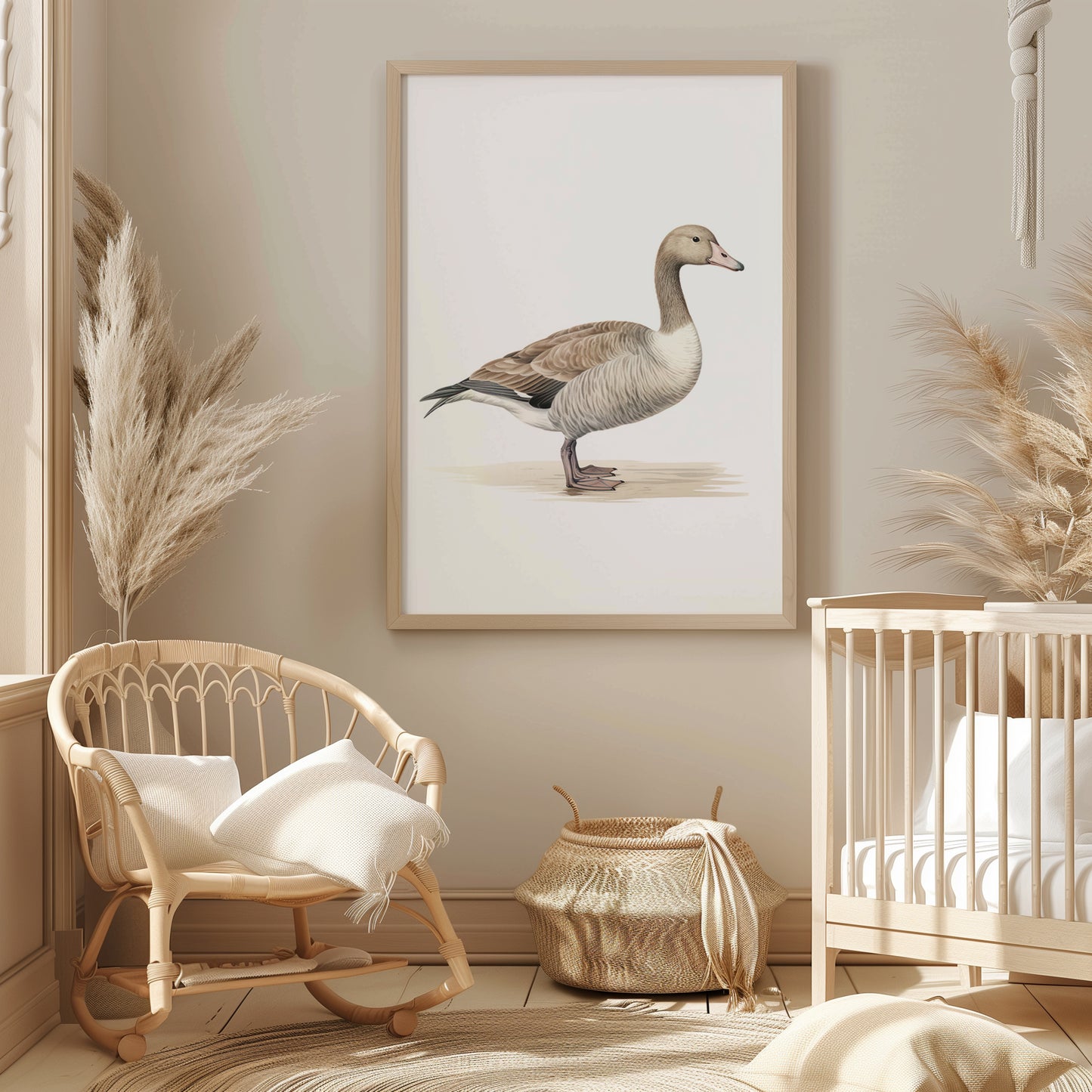 Whimsical Minimalist Duck Portrait Matte Vertical Poster Art Print