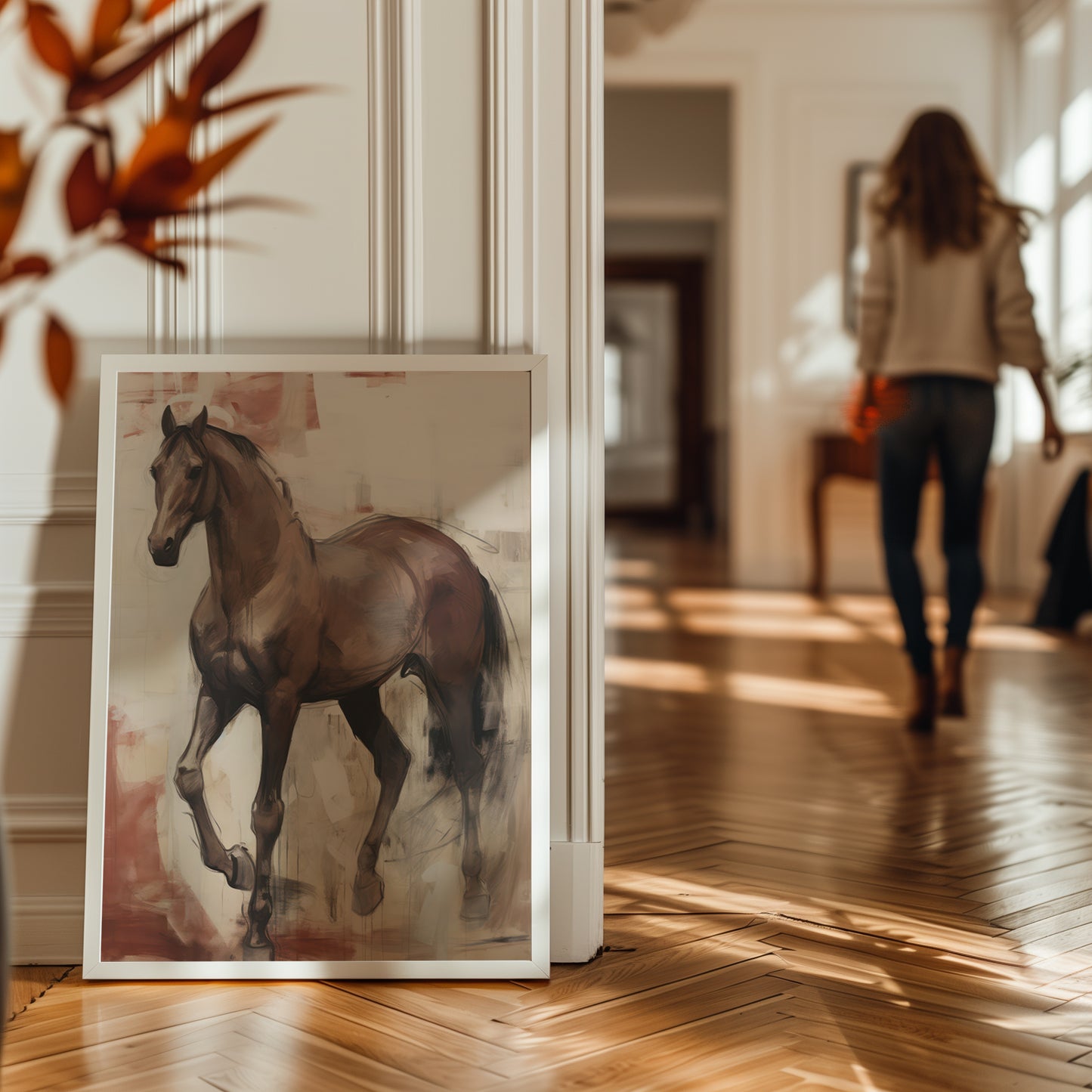 Wild Horse Running Free Painting Style Matte Vertical Poster Art Print