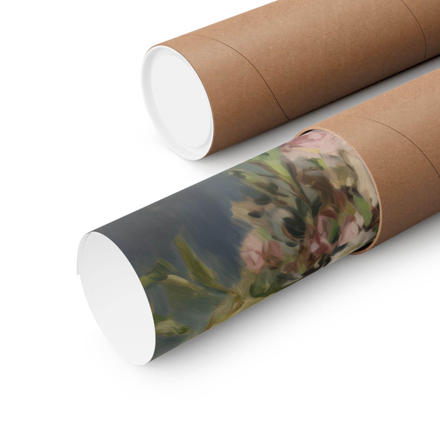Colorful Flowers in Tall Pink Vase Matte Vertical Poster Art Print