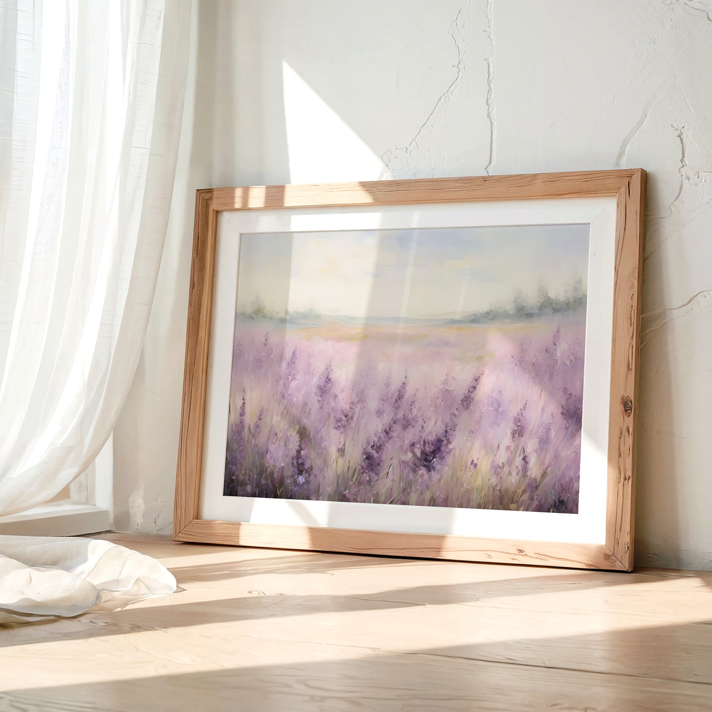 Ethereal Lavender Fields and Bucolic Hills Matte Horizontal Poster Art Print