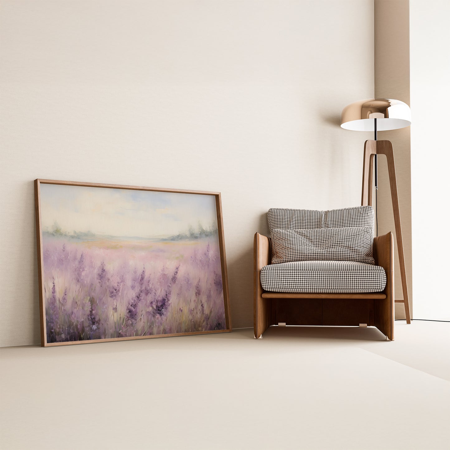 Ethereal Lavender Fields and Bucolic Hills Matte Horizontal Poster Art Print