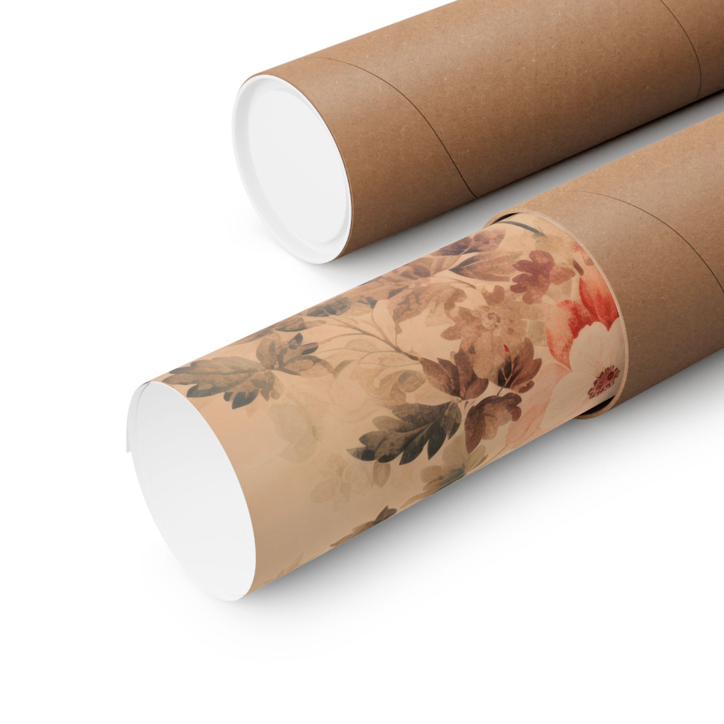 Vintage Peonies and Greenery Matte Vertical Poster Art Print