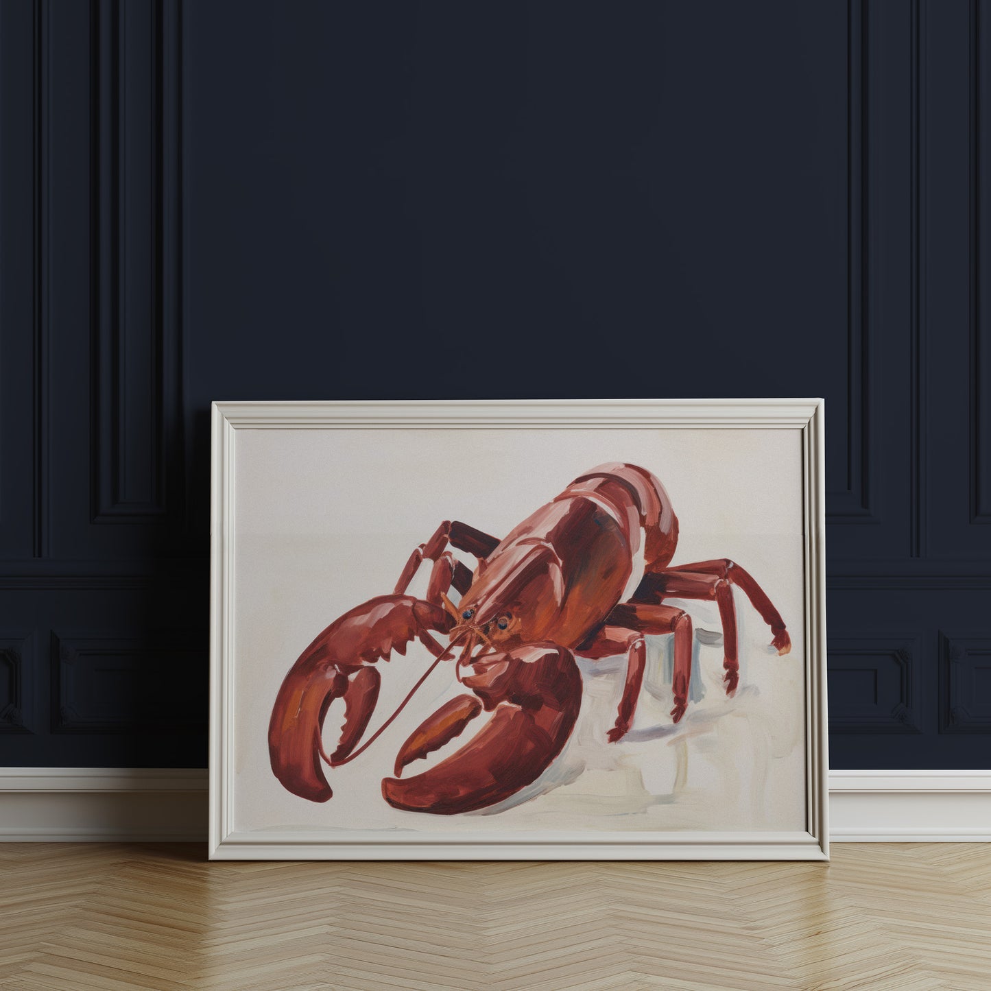 Watercolor Red Lobster Portrait Matte Horizontal Poster Art Print