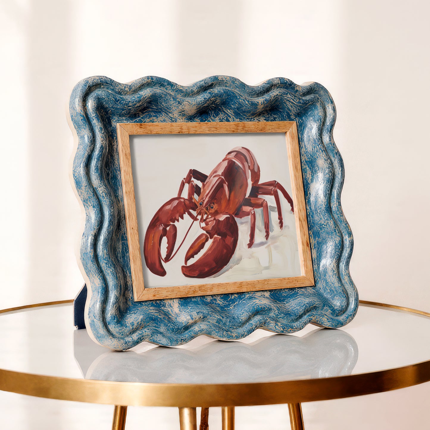 Watercolor Red Lobster Portrait Matte Horizontal Poster Art Print