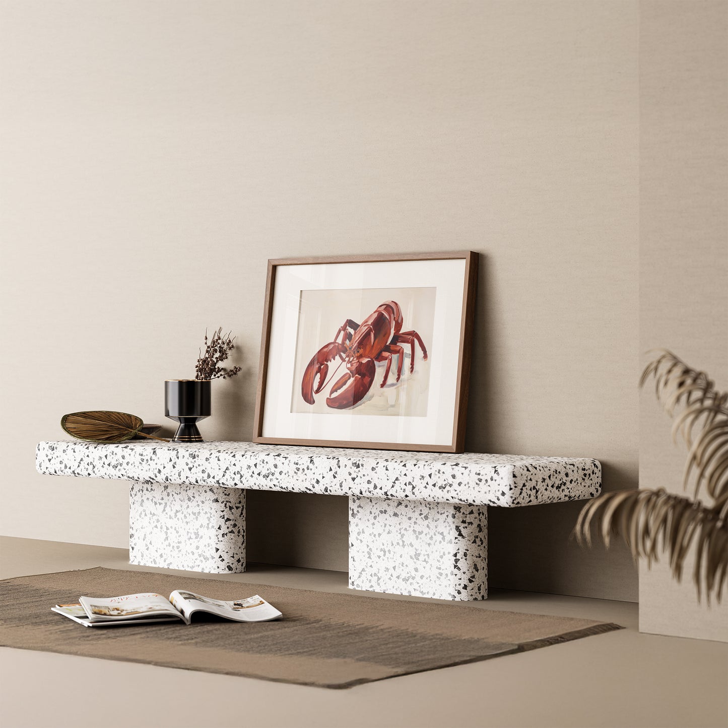 Watercolor Red Lobster Portrait Matte Horizontal Poster Art Print