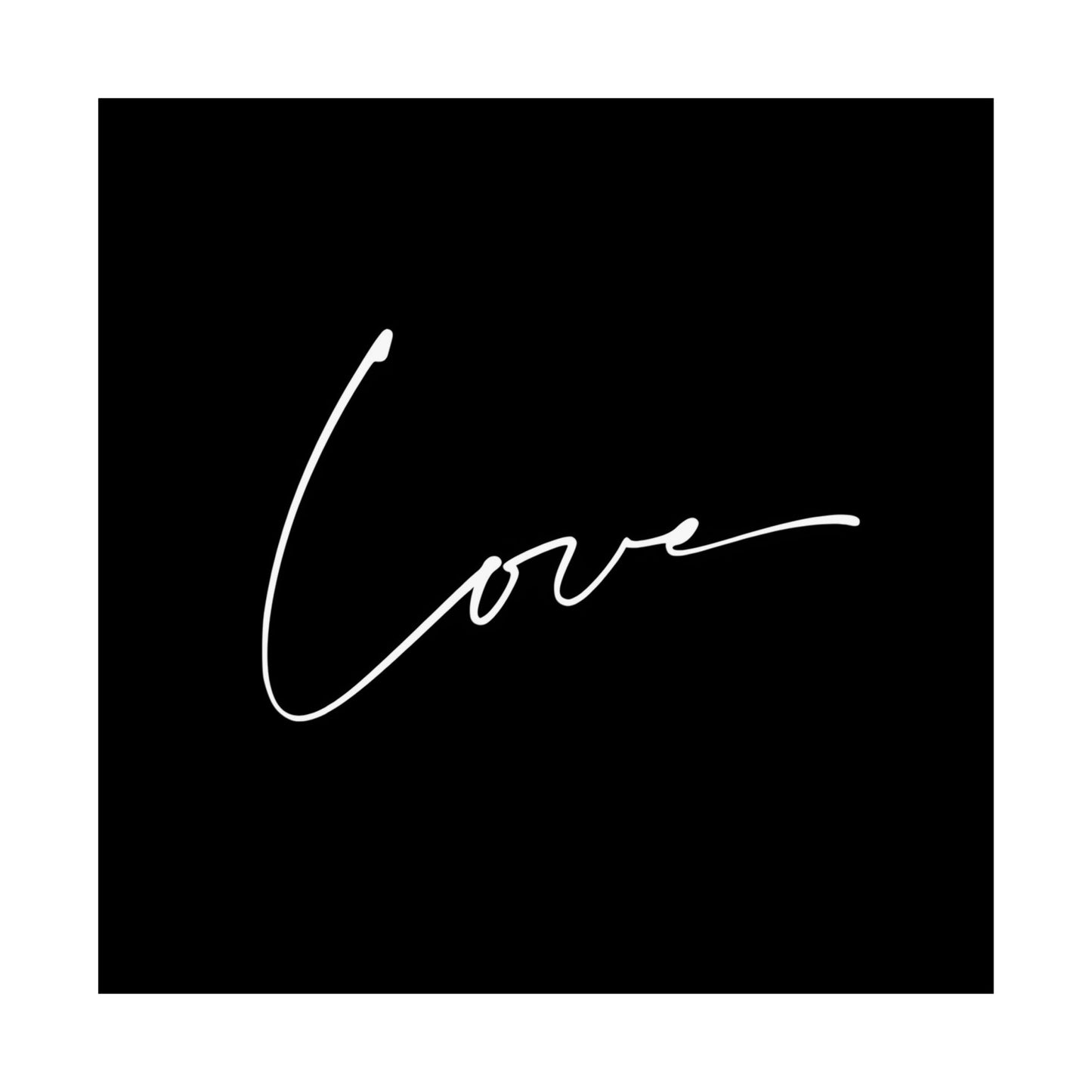 Love in Black and White Minimalist Matte Vertical Poster Art Print