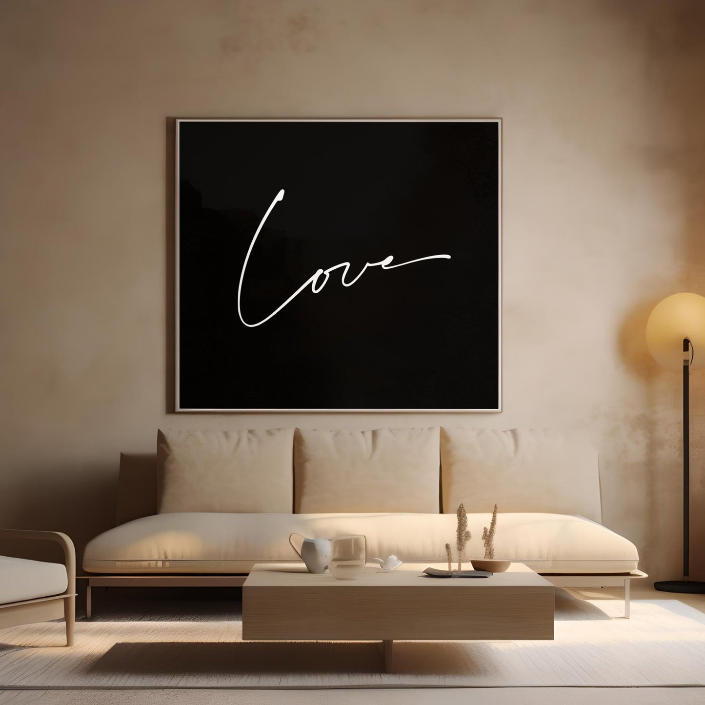 Love in Black and White Minimalist Matte Vertical Poster Art Print