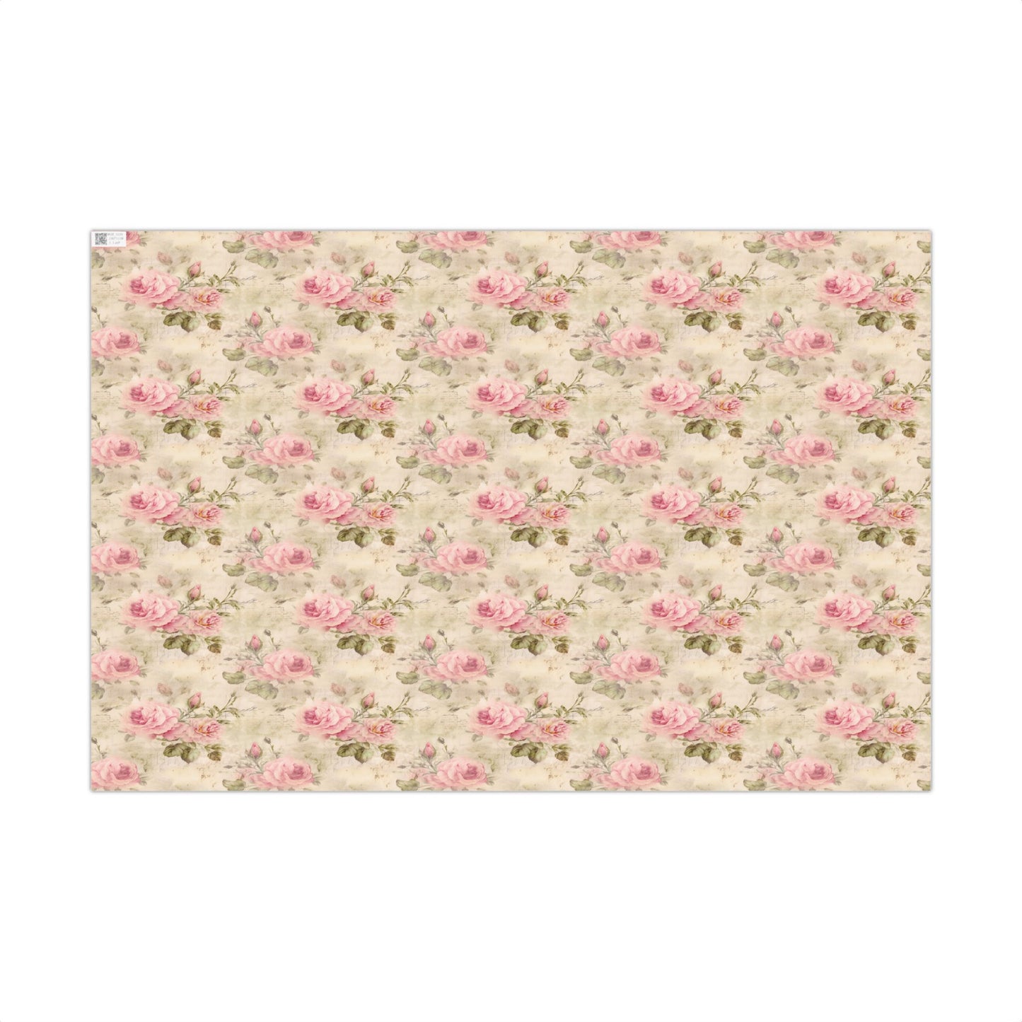 Blush Pink Victorian English Garden Rose Gift Wrapping Paper Sheets
