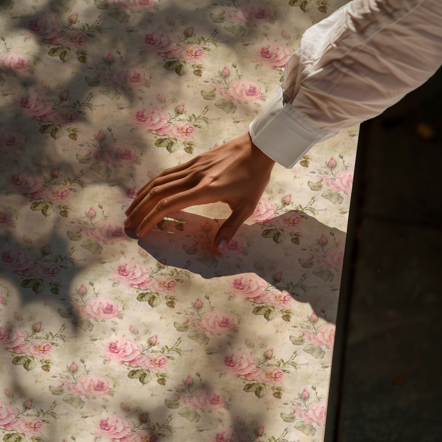 Blush Pink Victorian English Garden Rose Gift Wrapping Paper Sheets
