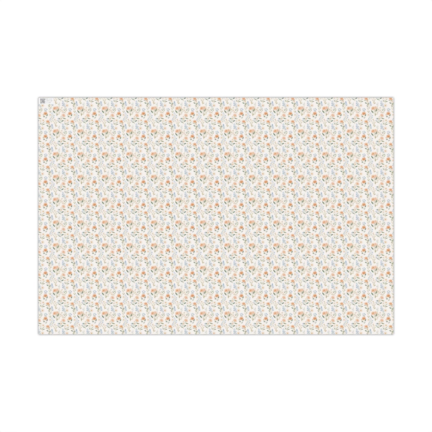 Blush Pink, Blue and Green Mini Spring Floral Gift Wrapping Paper Sheets