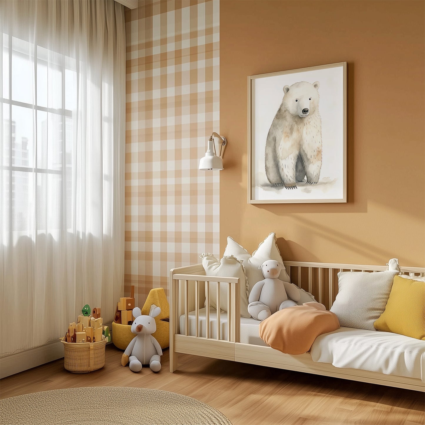 Polar Bear with Neutral Background Matte Vertical Poster Art Print