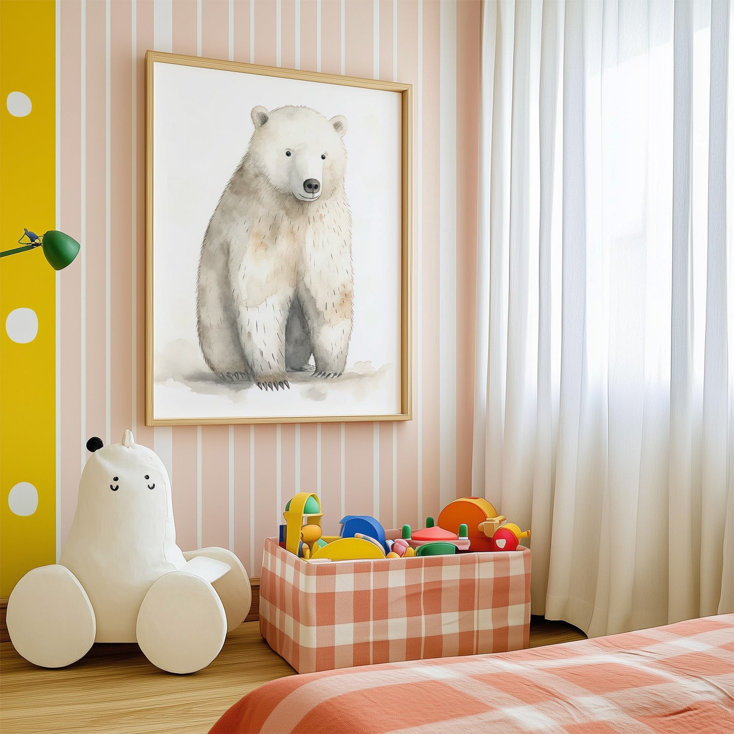Polar Bear with Neutral Background Matte Vertical Poster Art Print