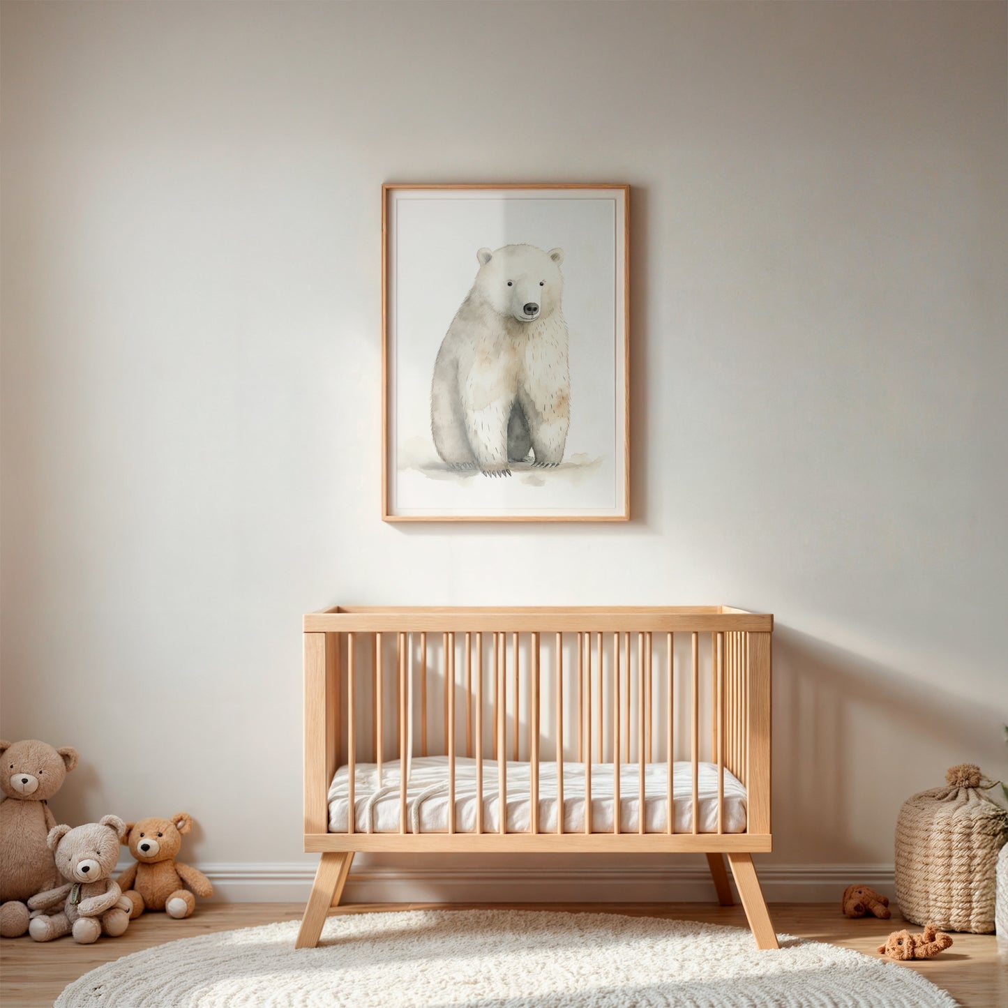 Polar Bear with Neutral Background Matte Vertical Poster Art Print